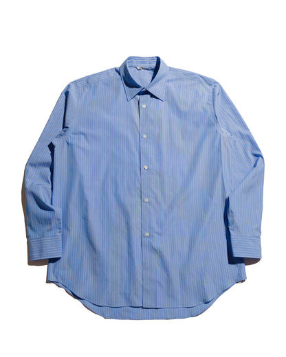 lost & found Auralee Auralee Suvin High Count Cloth Stripe Shirt Blue Stripe