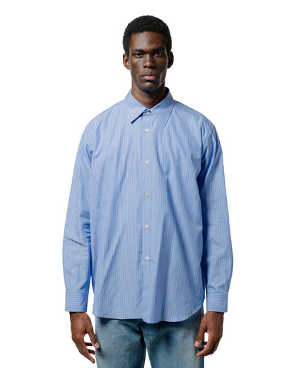 lost & found Auralee Auralee Suvin High Count Cloth Stripe Shirt Blue Stripe