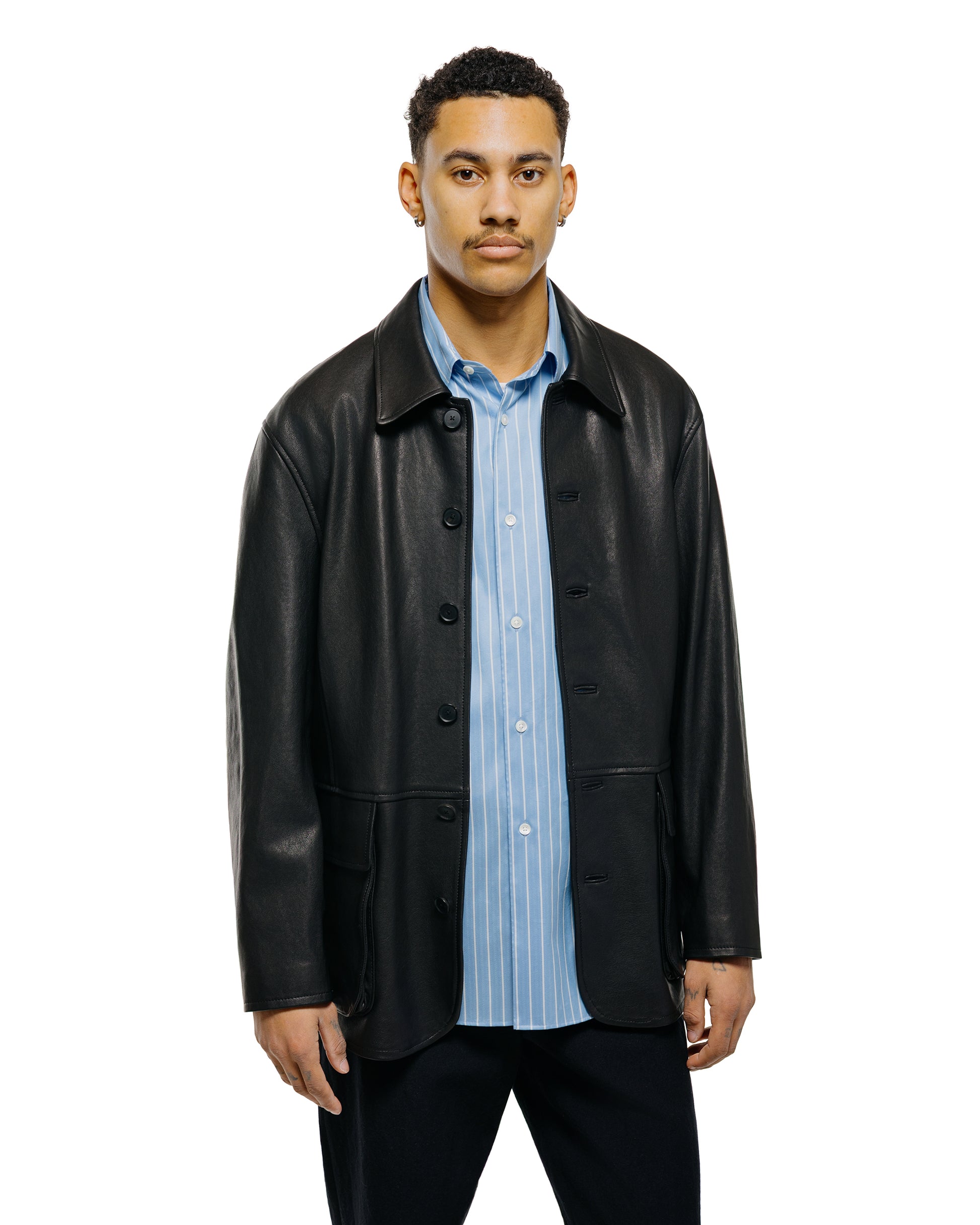 lost & found Auralee Auralee Textured Lamb Leather Blouson Black