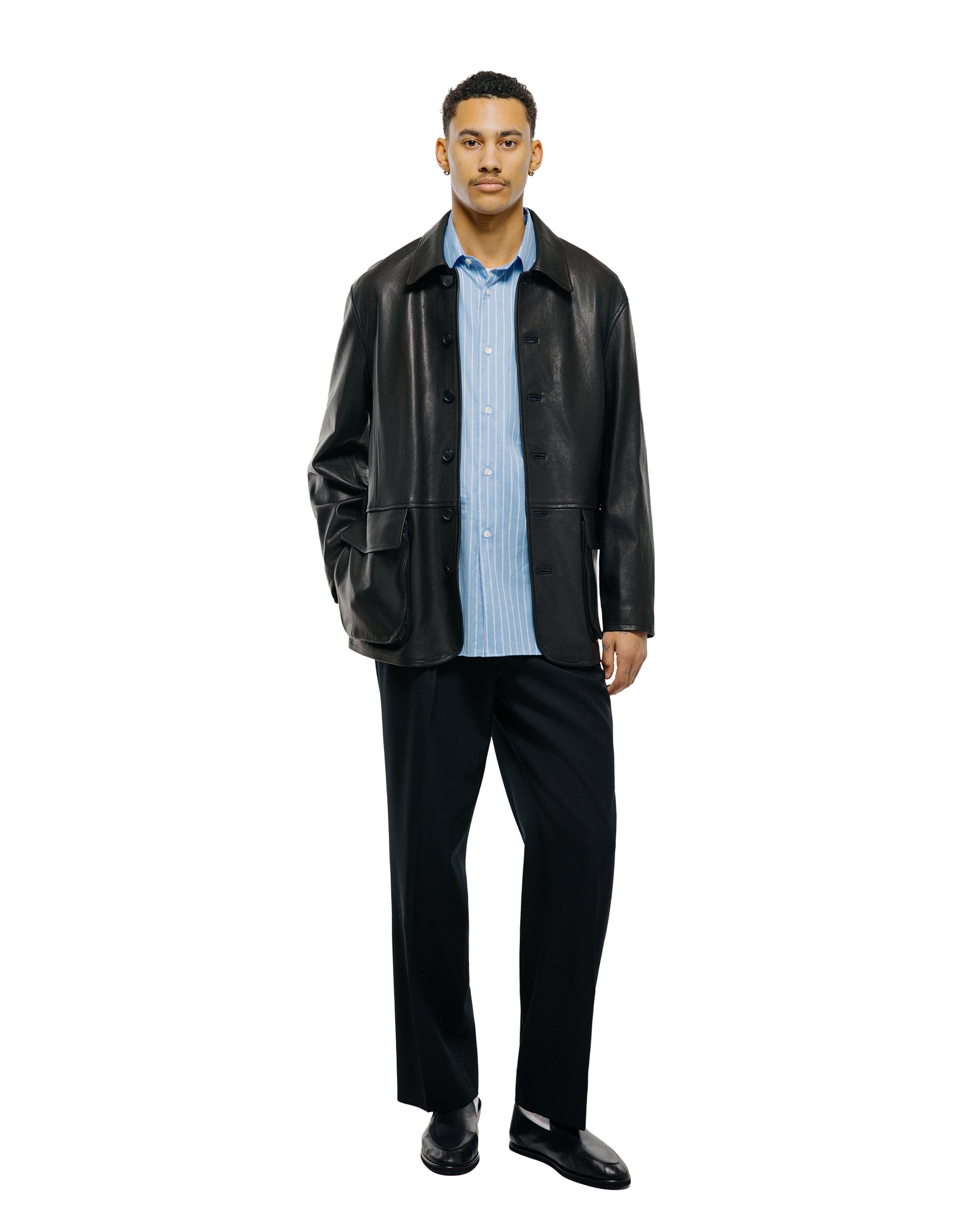 lost & found Auralee Auralee Textured Lamb Leather Blouson Black
