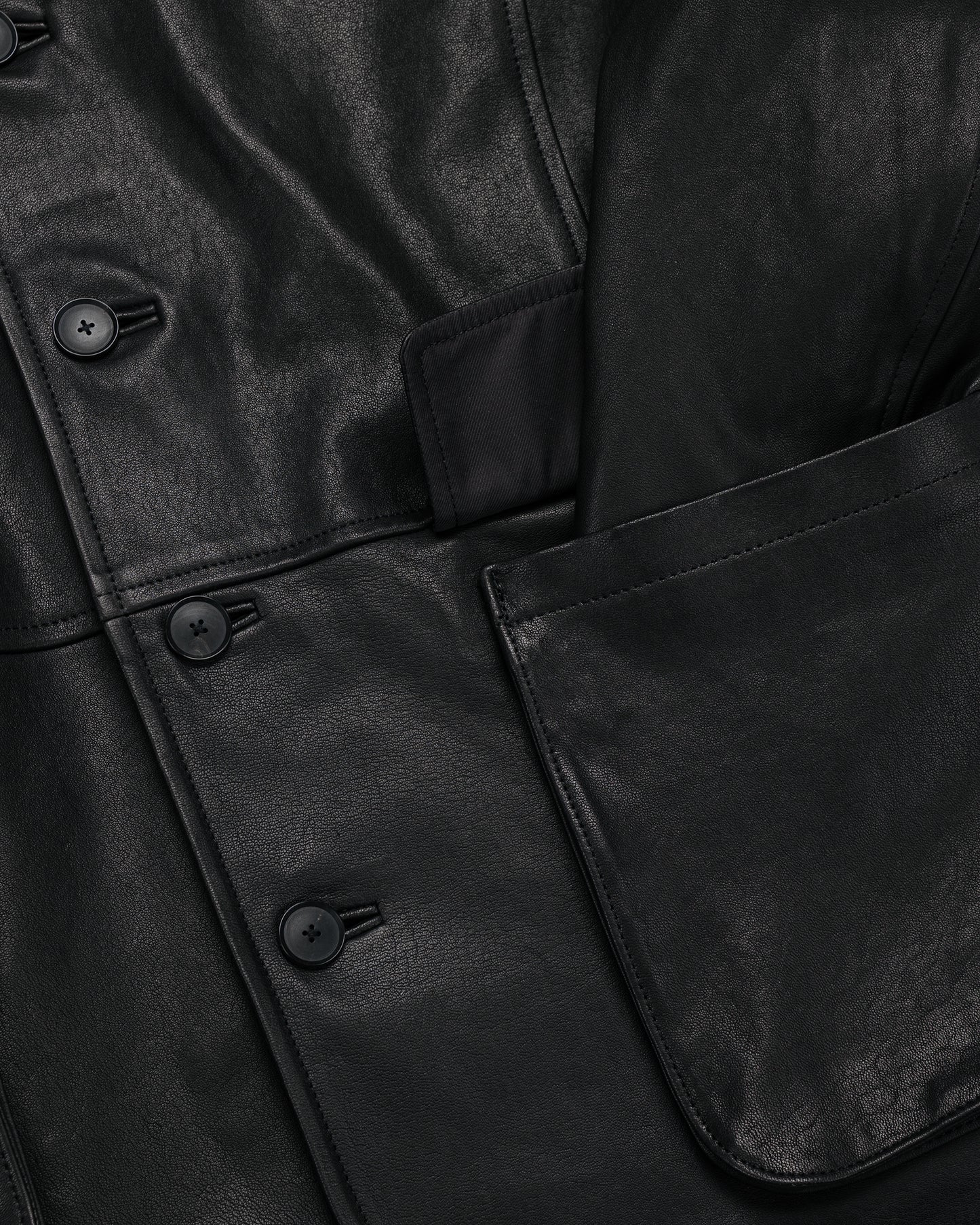 lost & found Auralee Auralee Textured Lamb Leather Blouson Black