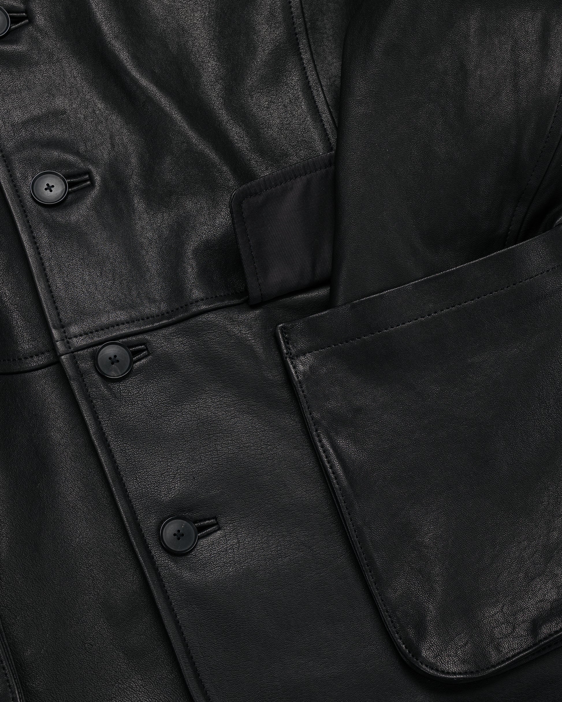 lost & found Auralee Auralee Textured Lamb Leather Blouson Black