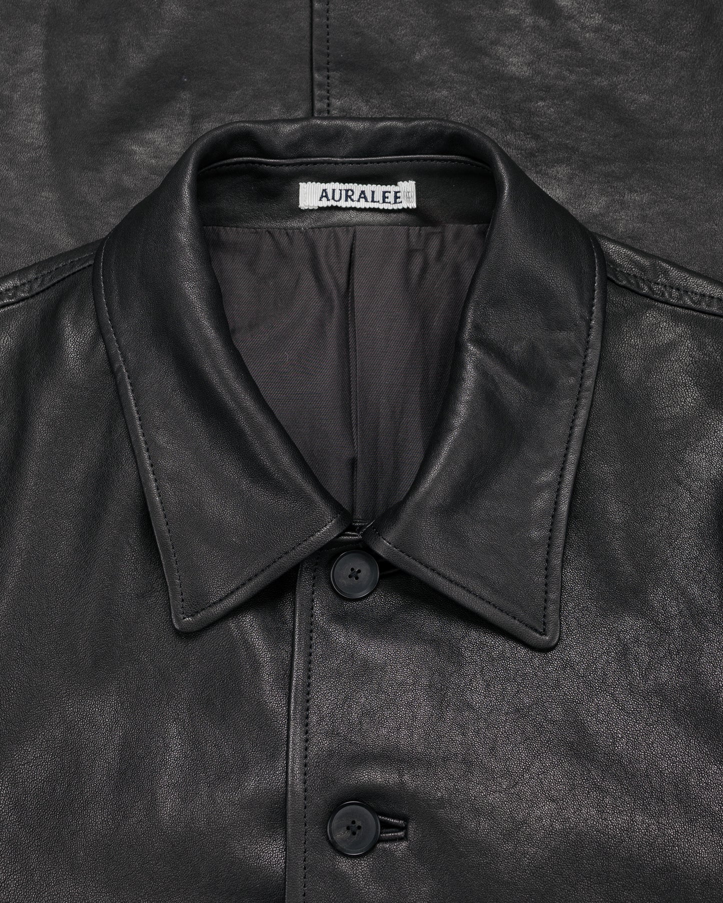 lost & found Auralee Auralee Textured Lamb Leather Blouson Black