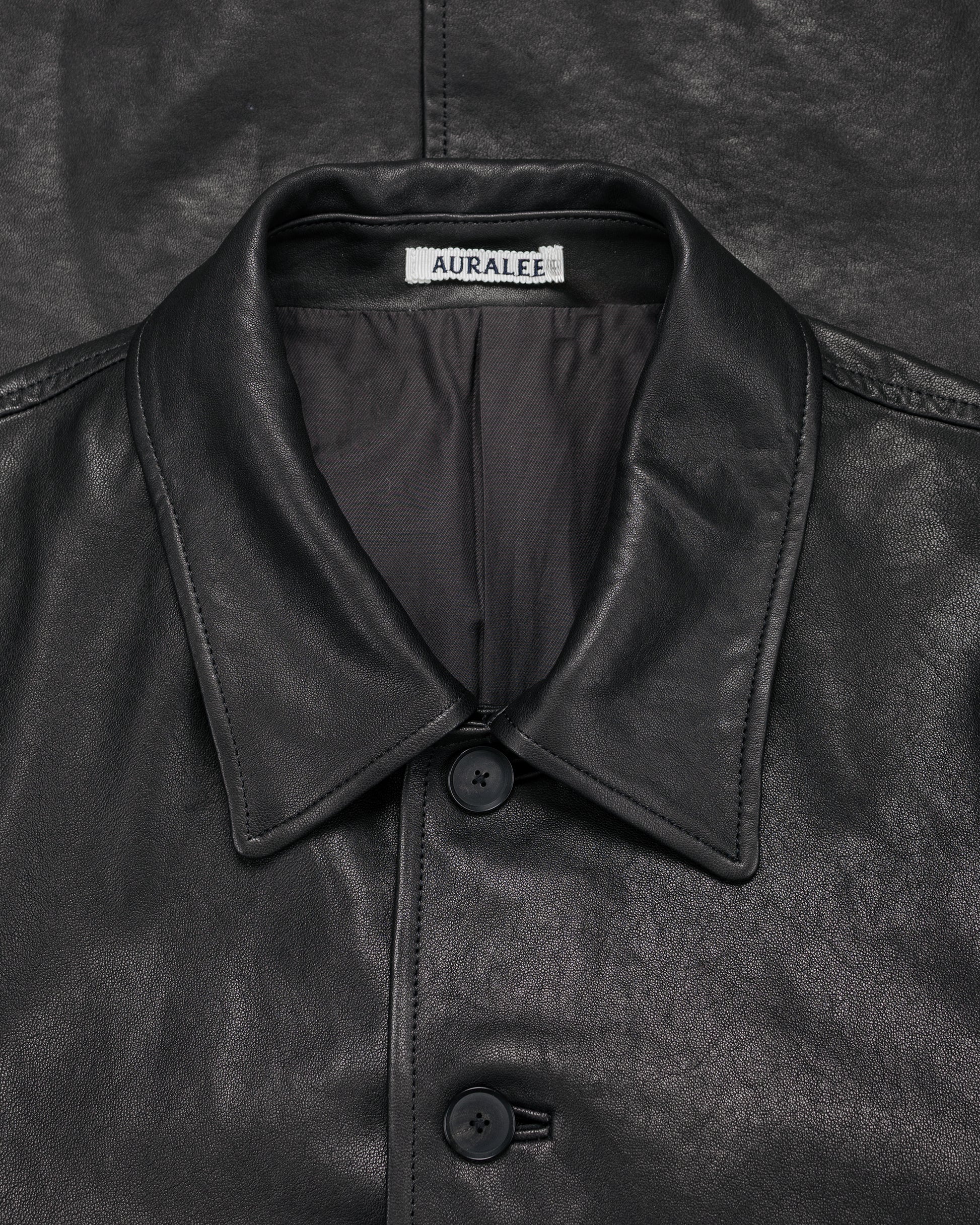 lost & found Auralee Auralee Textured Lamb Leather Blouson Black