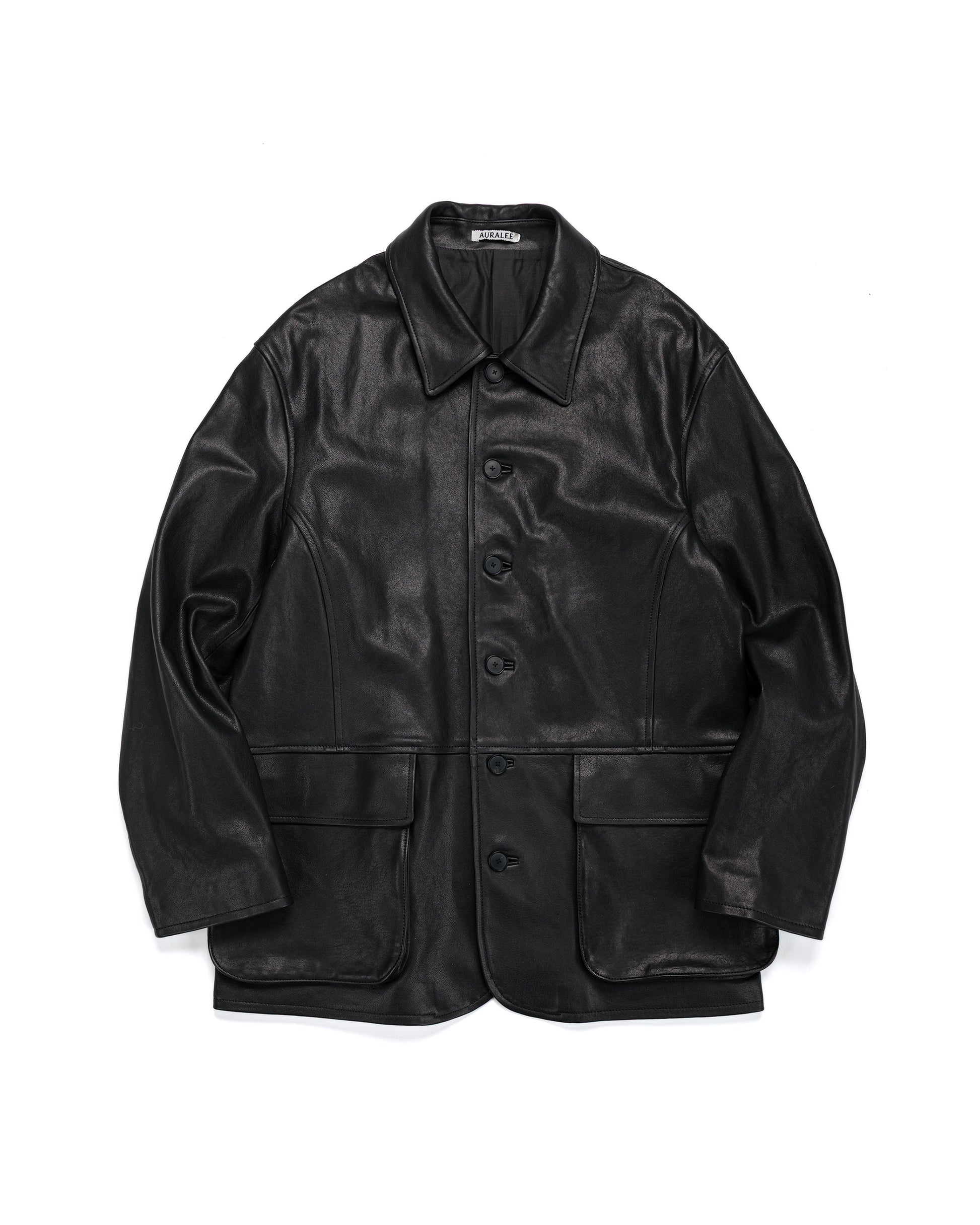 lost & found Auralee Auralee Textured Lamb Leather Blouson Black