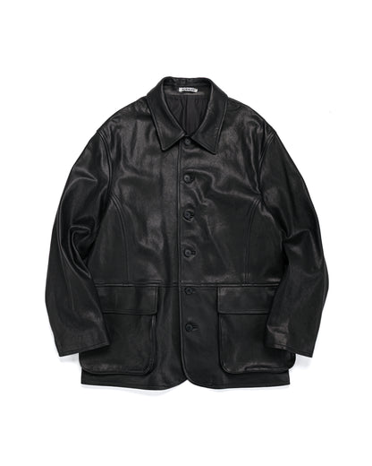 lost & found Auralee Auralee Textured Lamb Leather Blouson Black