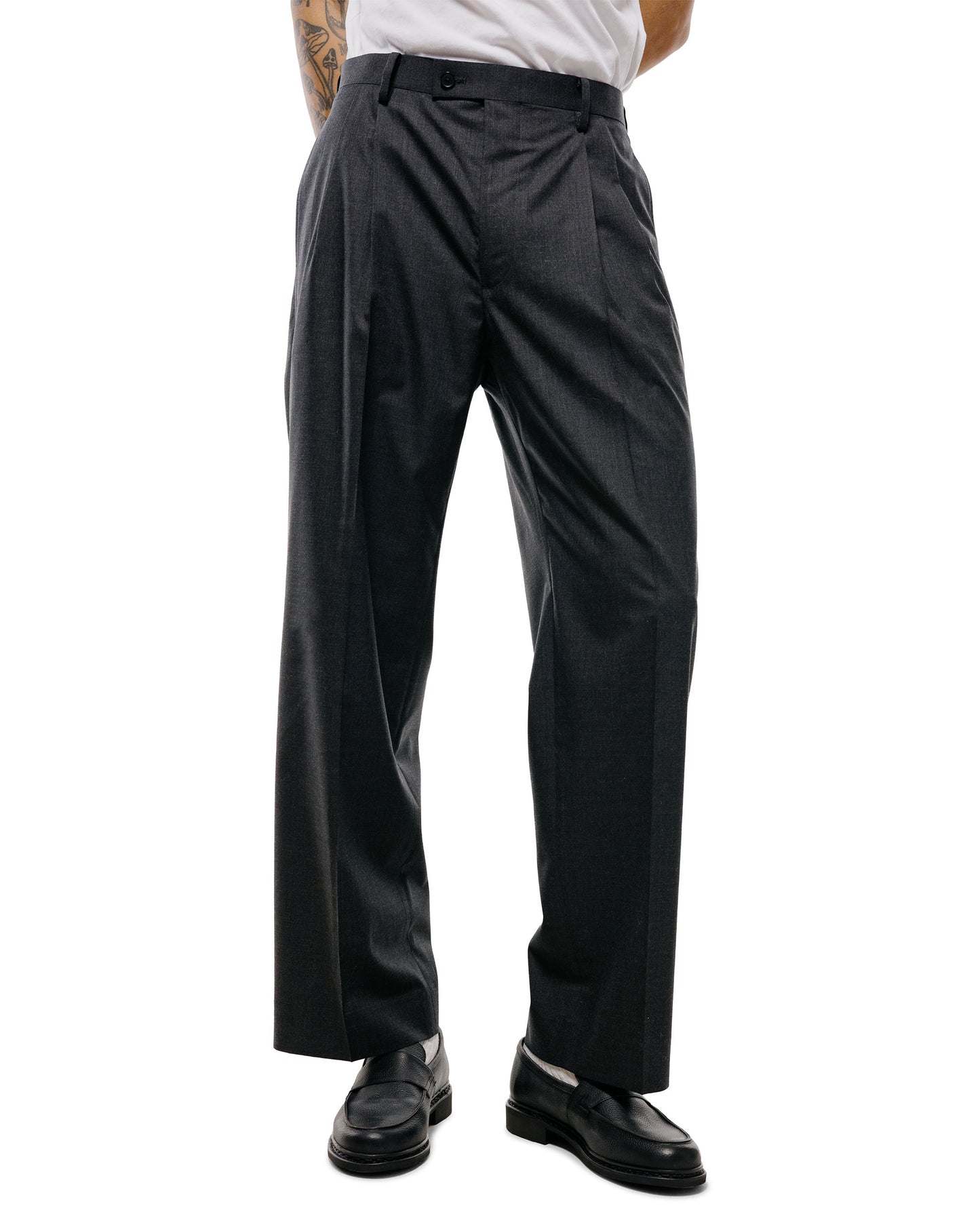 lost & found Auralee Auralee Ultra Fine Tropical Wool Two-Tuck Slacks Top Charcoal