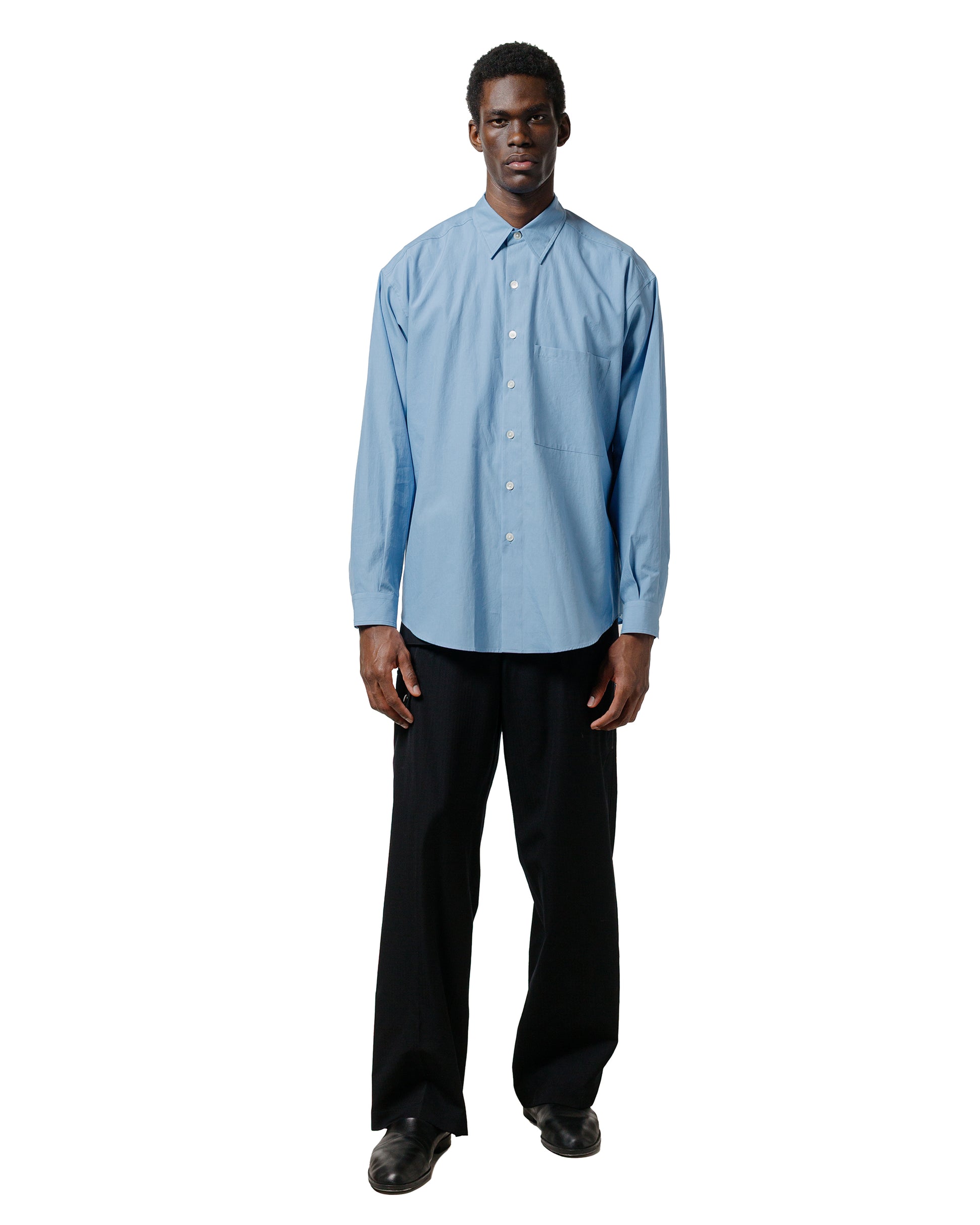 lost & found Auralee Auralee Washed Finx Twill Big Shirt Blue