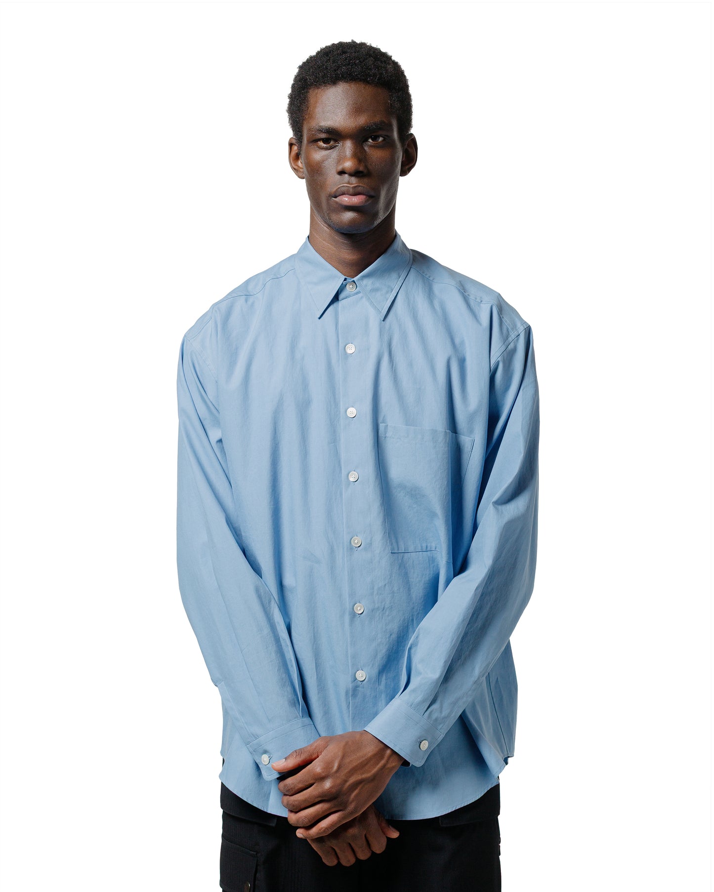 lost & found Auralee Auralee Washed Finx Twill Big Shirt Blue