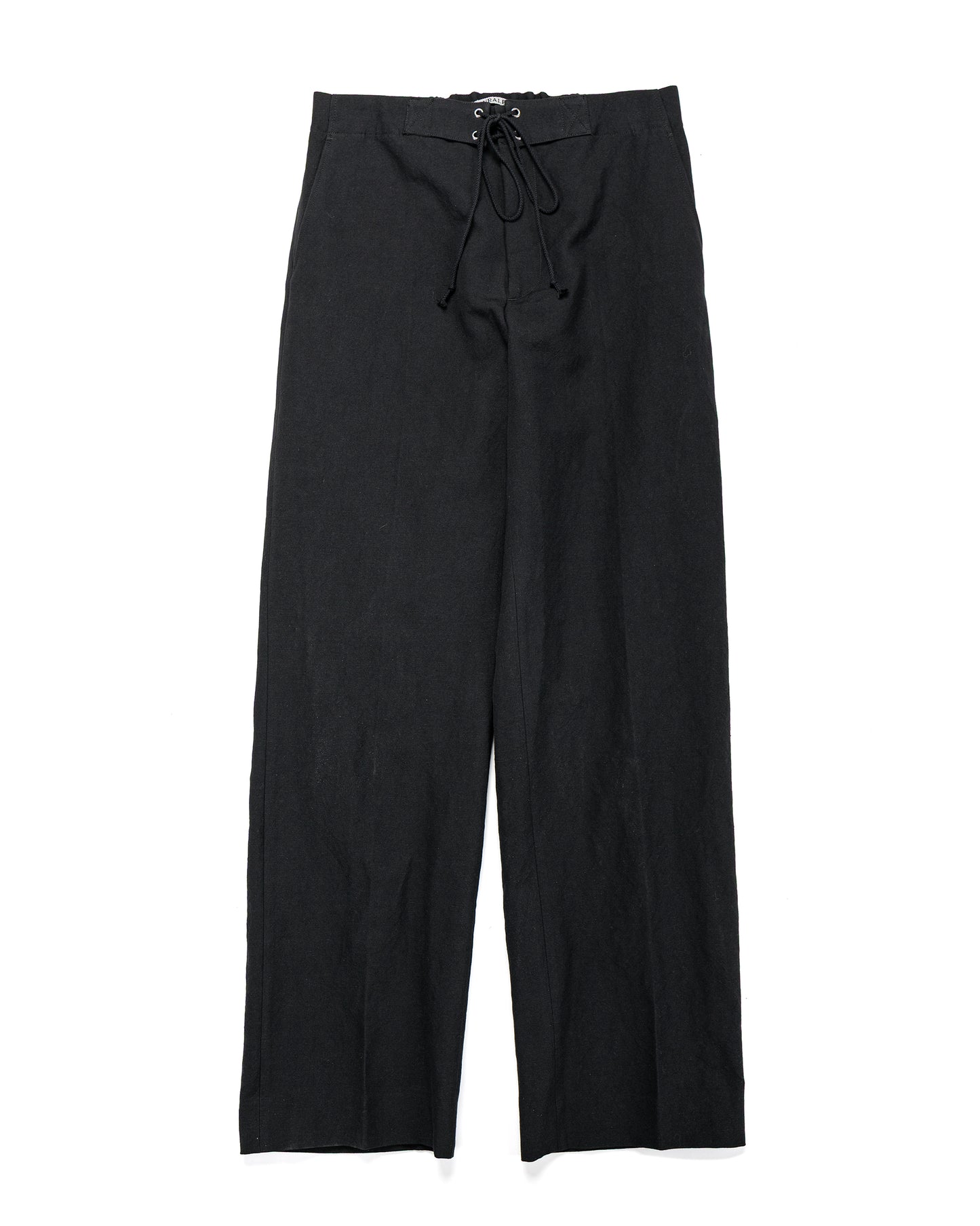 lost & found Auralee Auralee Wool Cotton Linen Ox Drawstring Pants Black