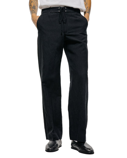 lost & found Auralee Auralee Wool Cotton Linen Ox Drawstring Pants Black