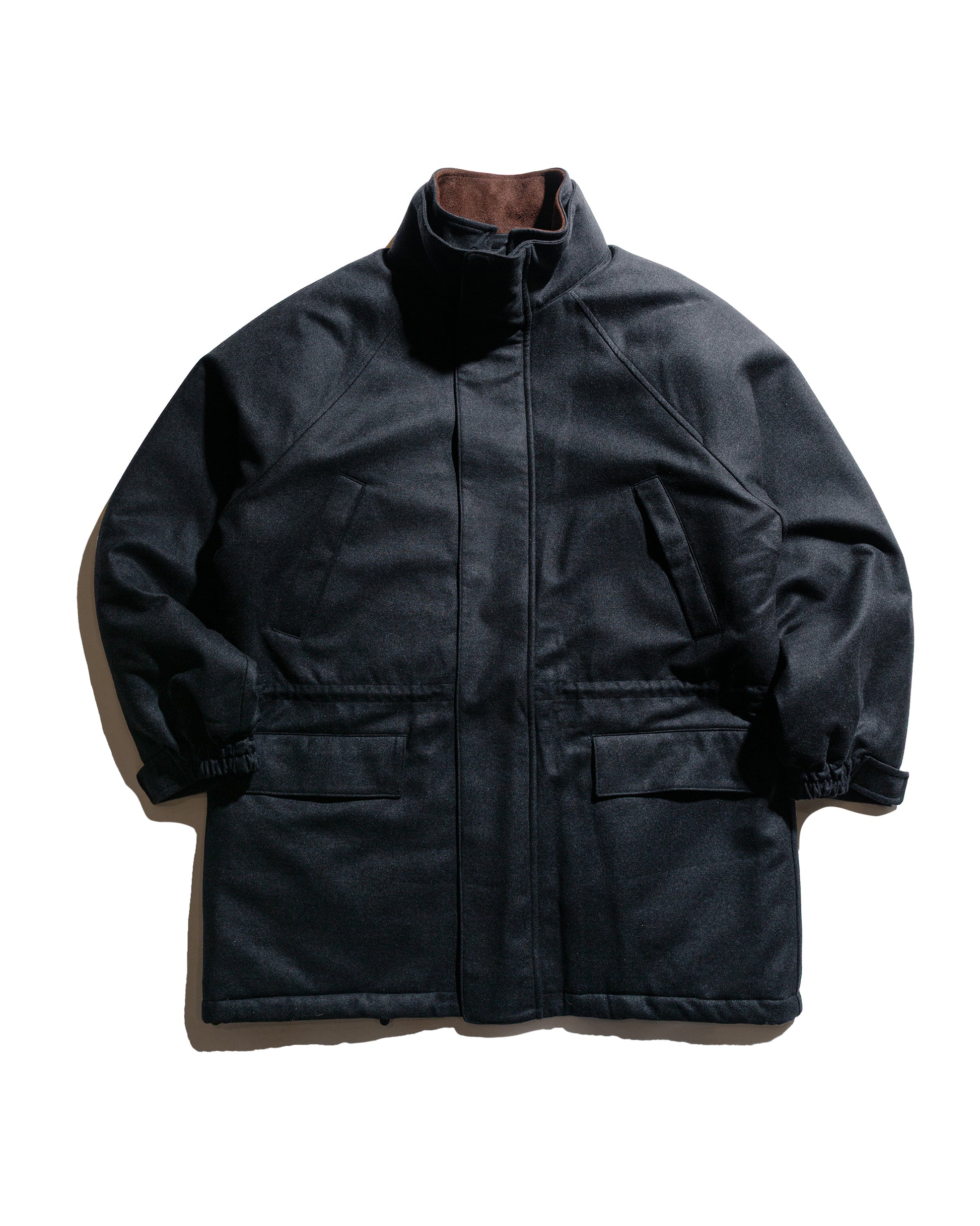 lost & found Auralee Auralee Wool Fulling Flannel Padded Over Blouson Top Charcoal