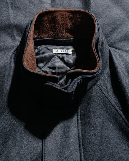 lost & found Auralee Auralee Wool Fulling Flannel Padded Over Blouson Top Charcoal