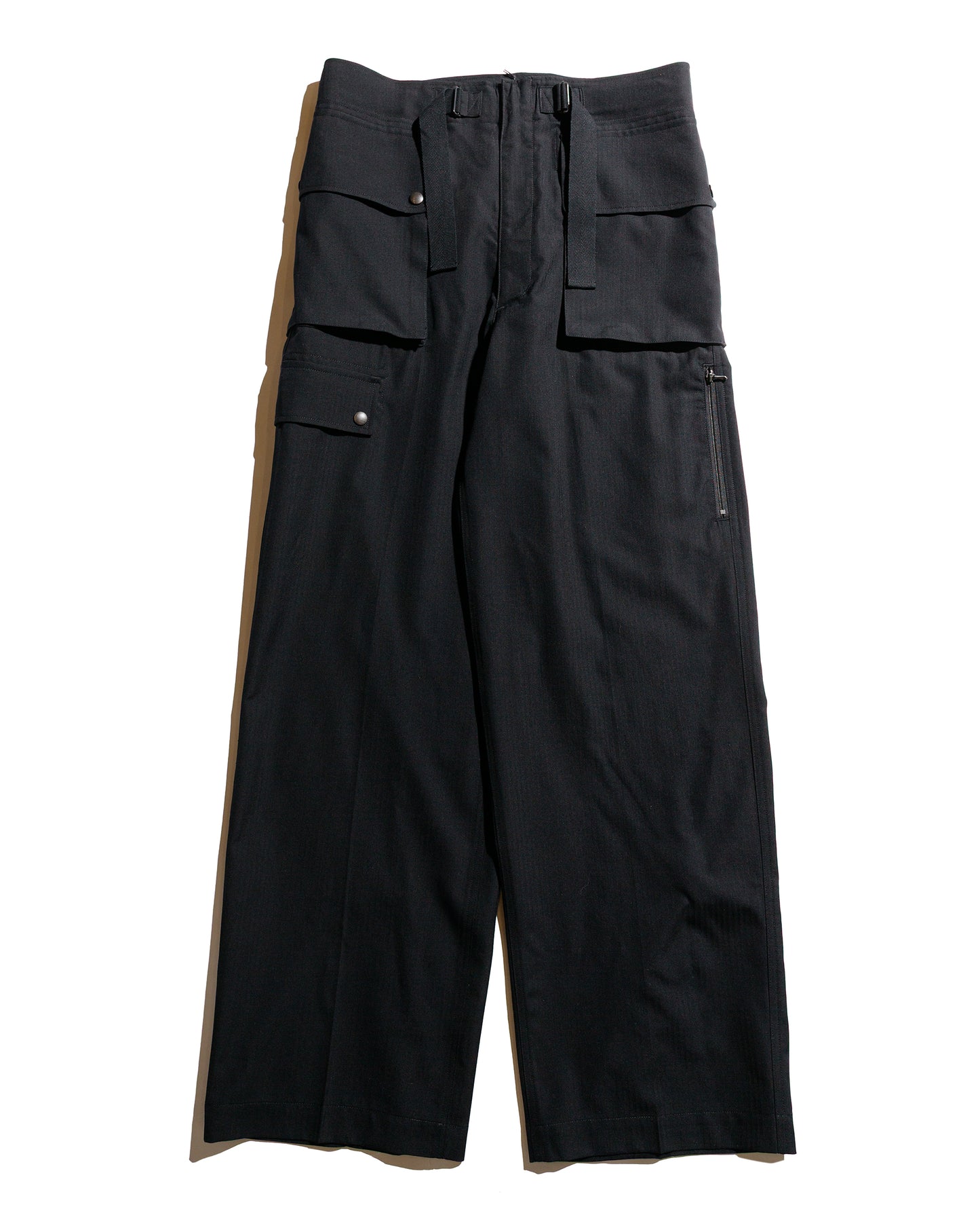 lost & found Auralee Auralee Wool Herringbone Cargo Pants Black