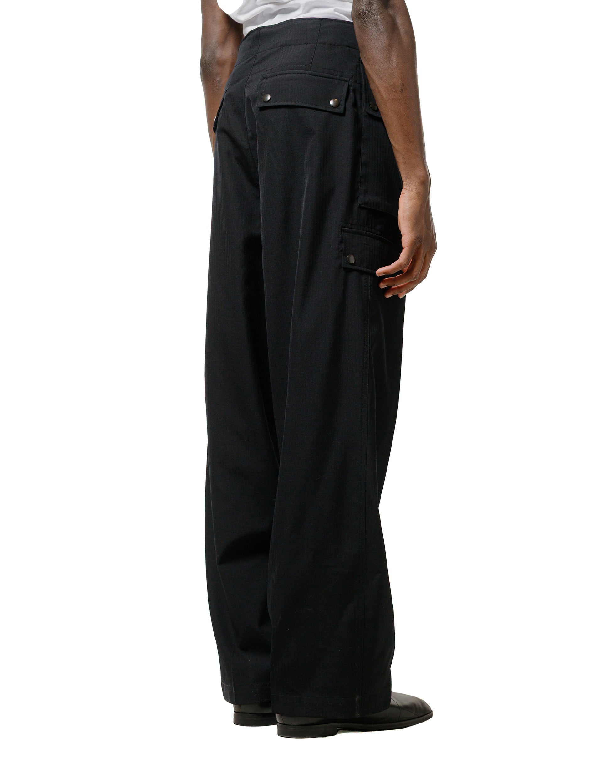 lost & found Auralee Auralee Wool Herringbone Cargo Pants Black