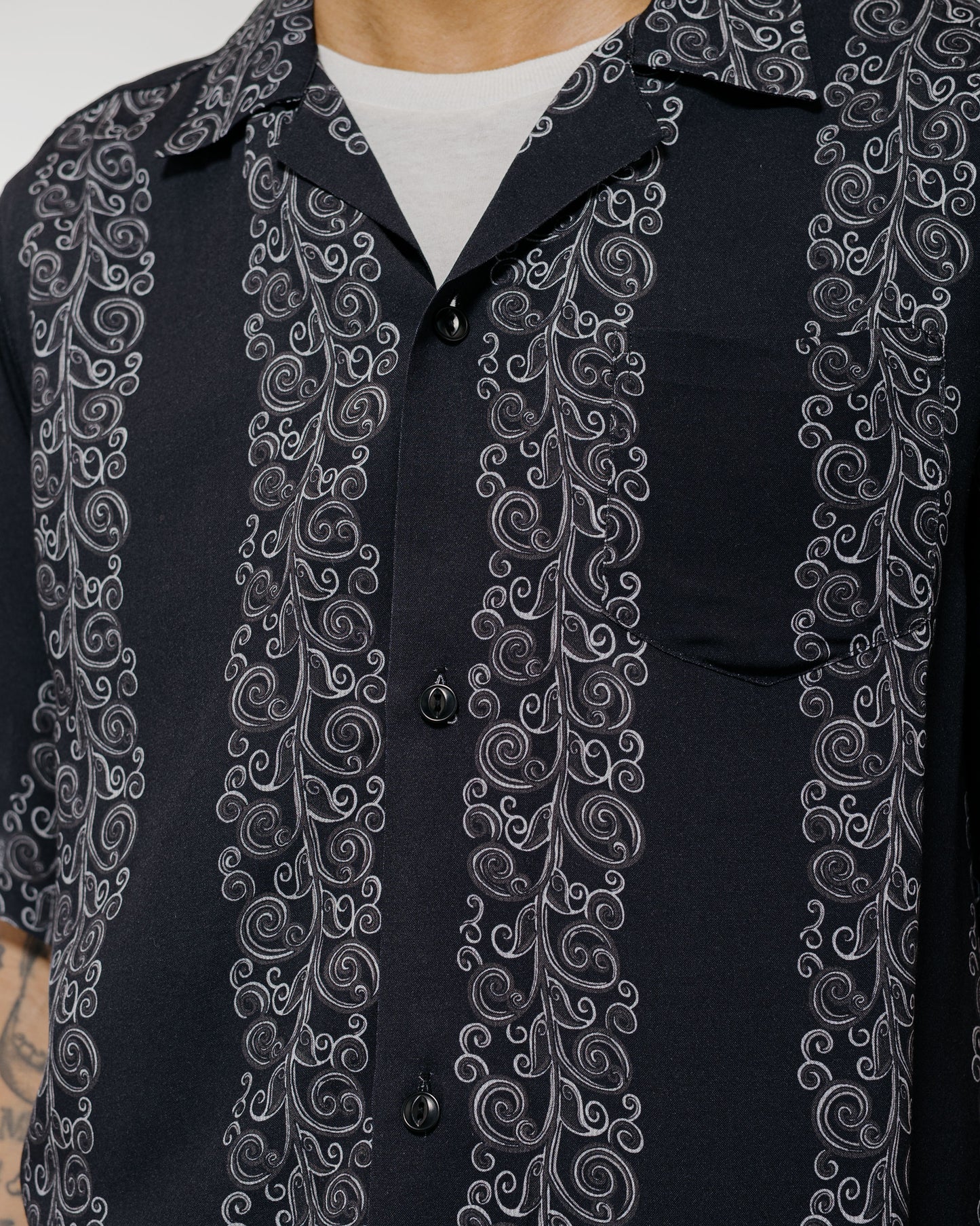 lost & found Bather Bather Black Fiesta Camp Shirt