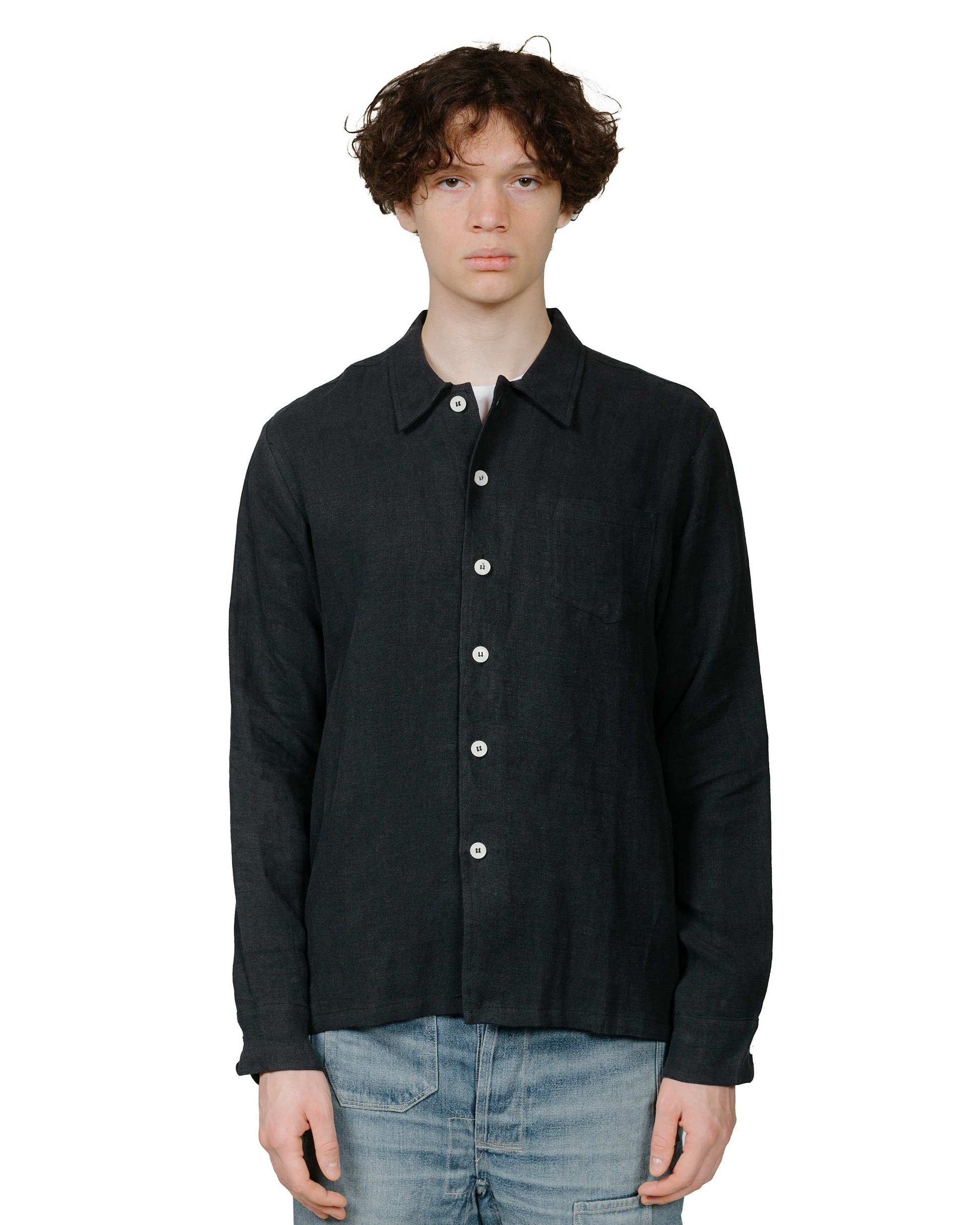 lost & found Bather Bather Coal Linen Leisure Shirt
