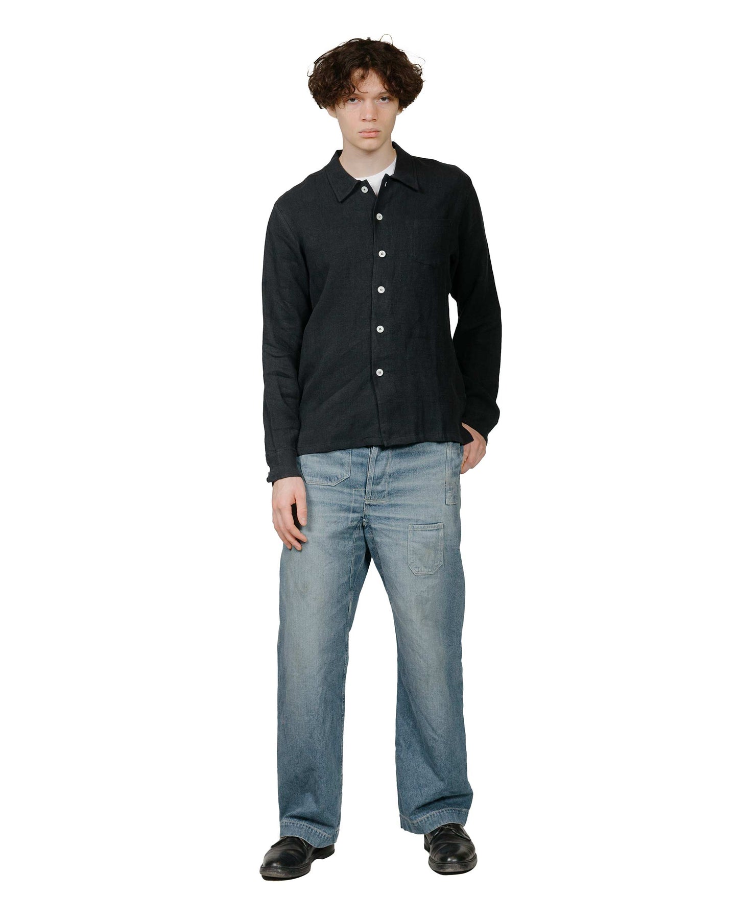 lost & found Bather Bather Coal Linen Leisure Shirt