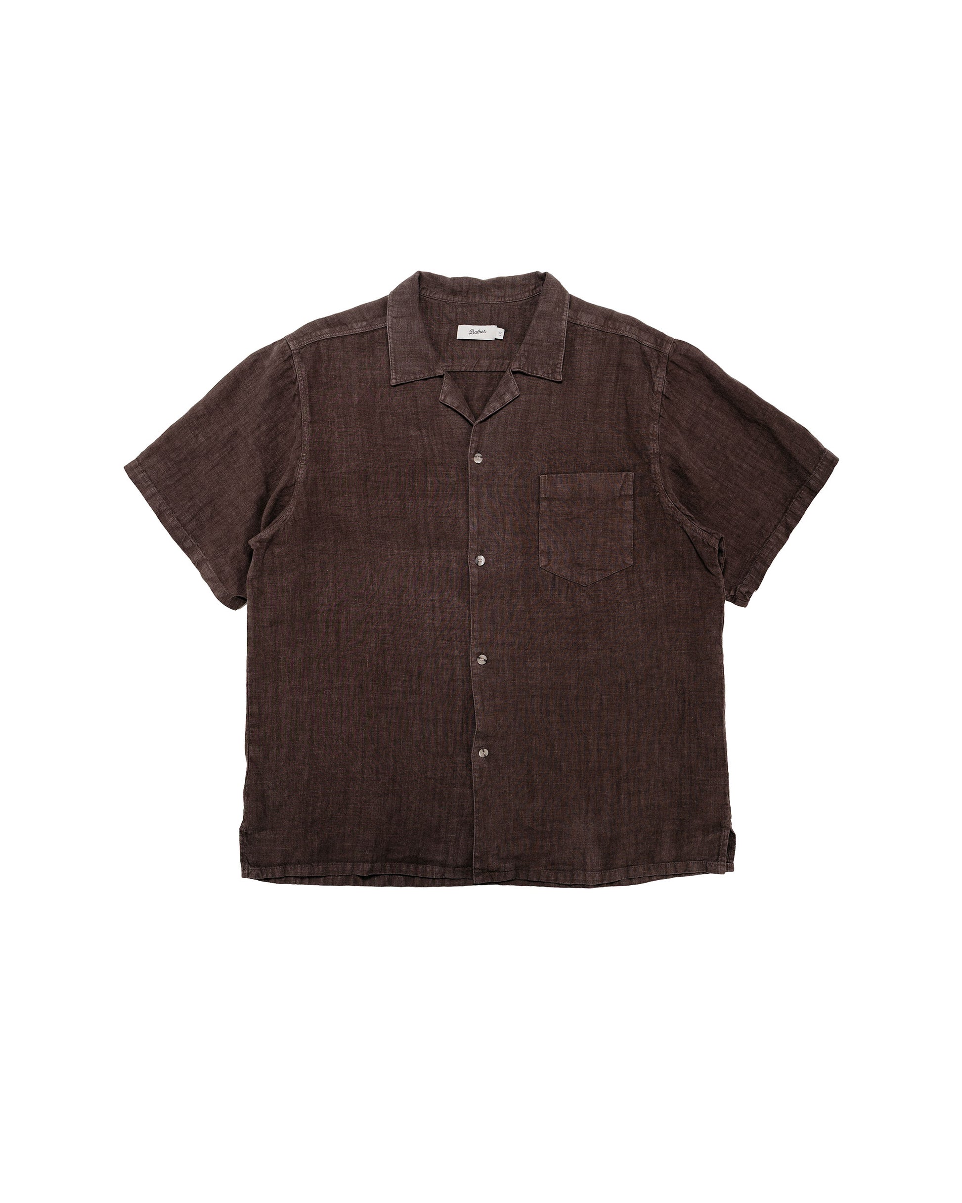 lost & found Bather Bather Espresso Linen Camp Shirt