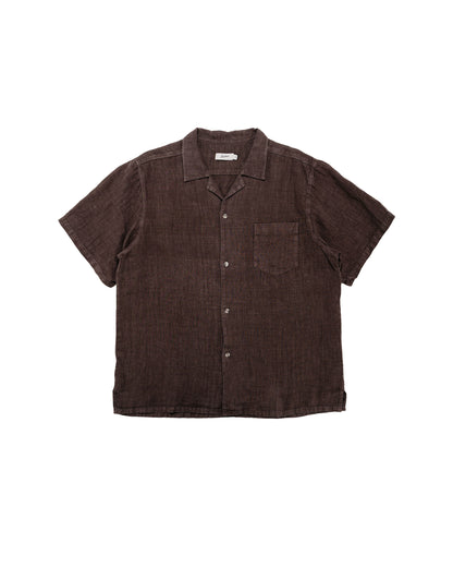 lost & found Bather Bather Espresso Linen Camp Shirt