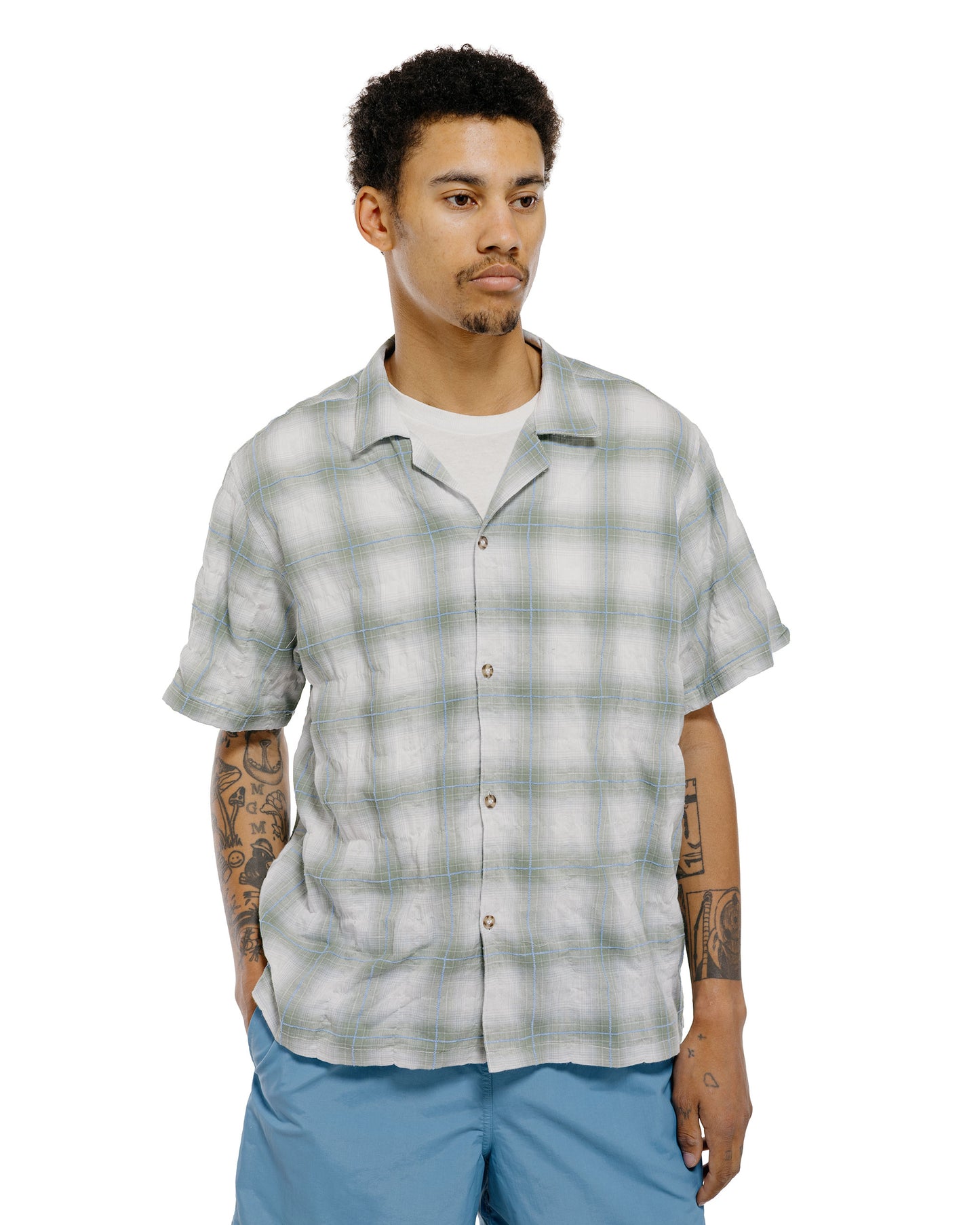 lost & found Bather Bather Laurel Grid Camp Shirt
