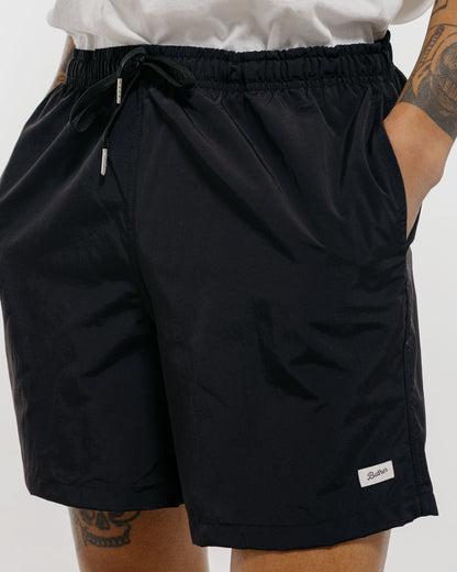 Bather Solid Black Swim Trunk