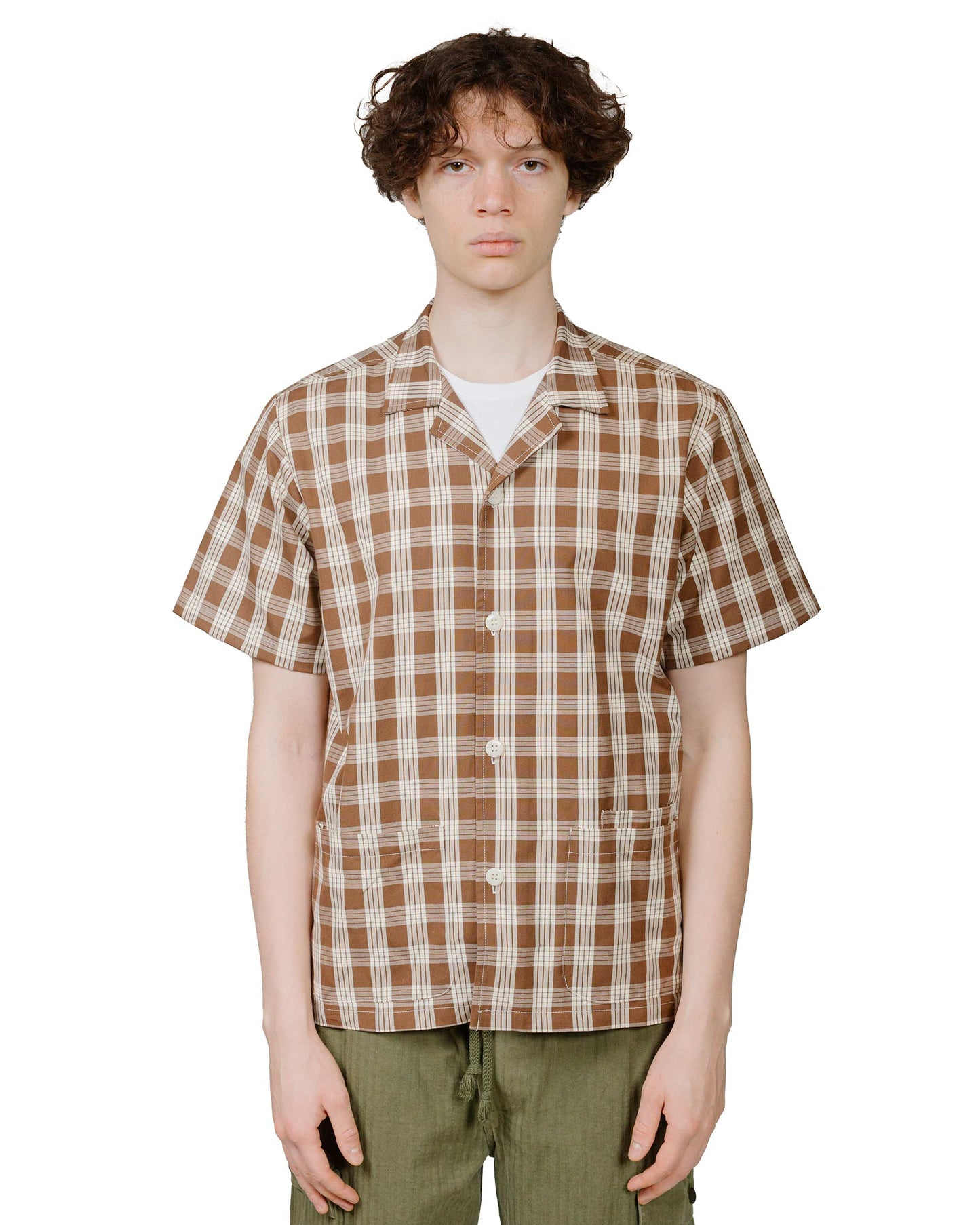 lost & found Bather Bather Walnut Palaka Traveler Camp Shirt