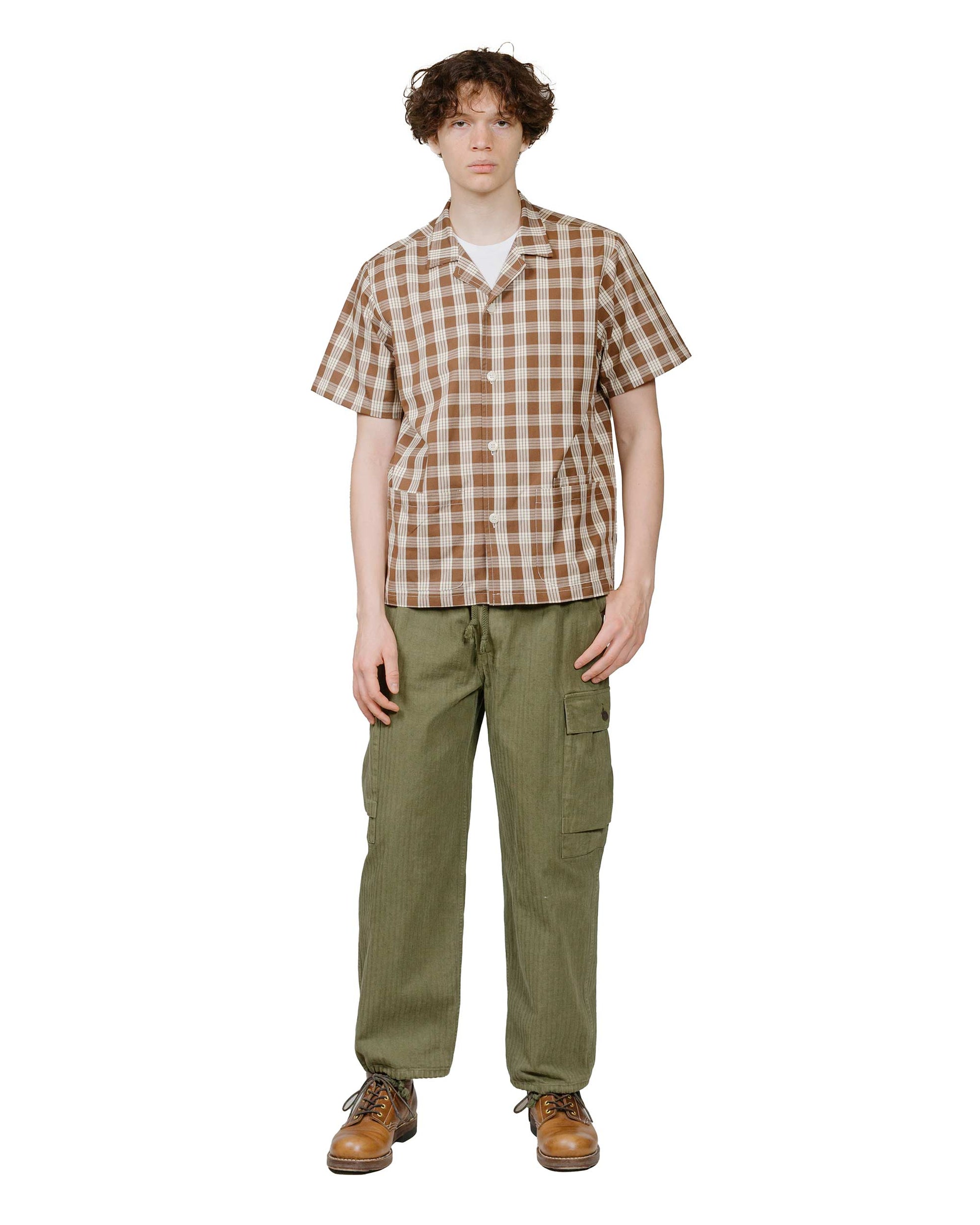 lost & found Bather Bather Walnut Palaka Traveler Camp Shirt
