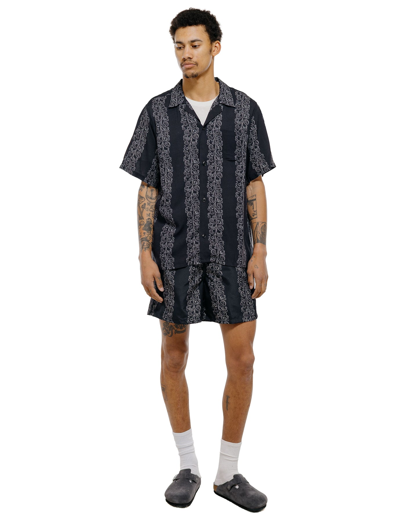 lost & found Bather Bather Black Fiesta Camp Shirt