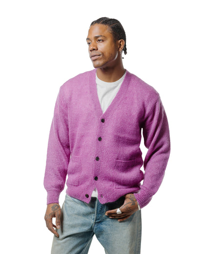 lost & found Batoner Batoner Pure Mohair V Cardigan Purple