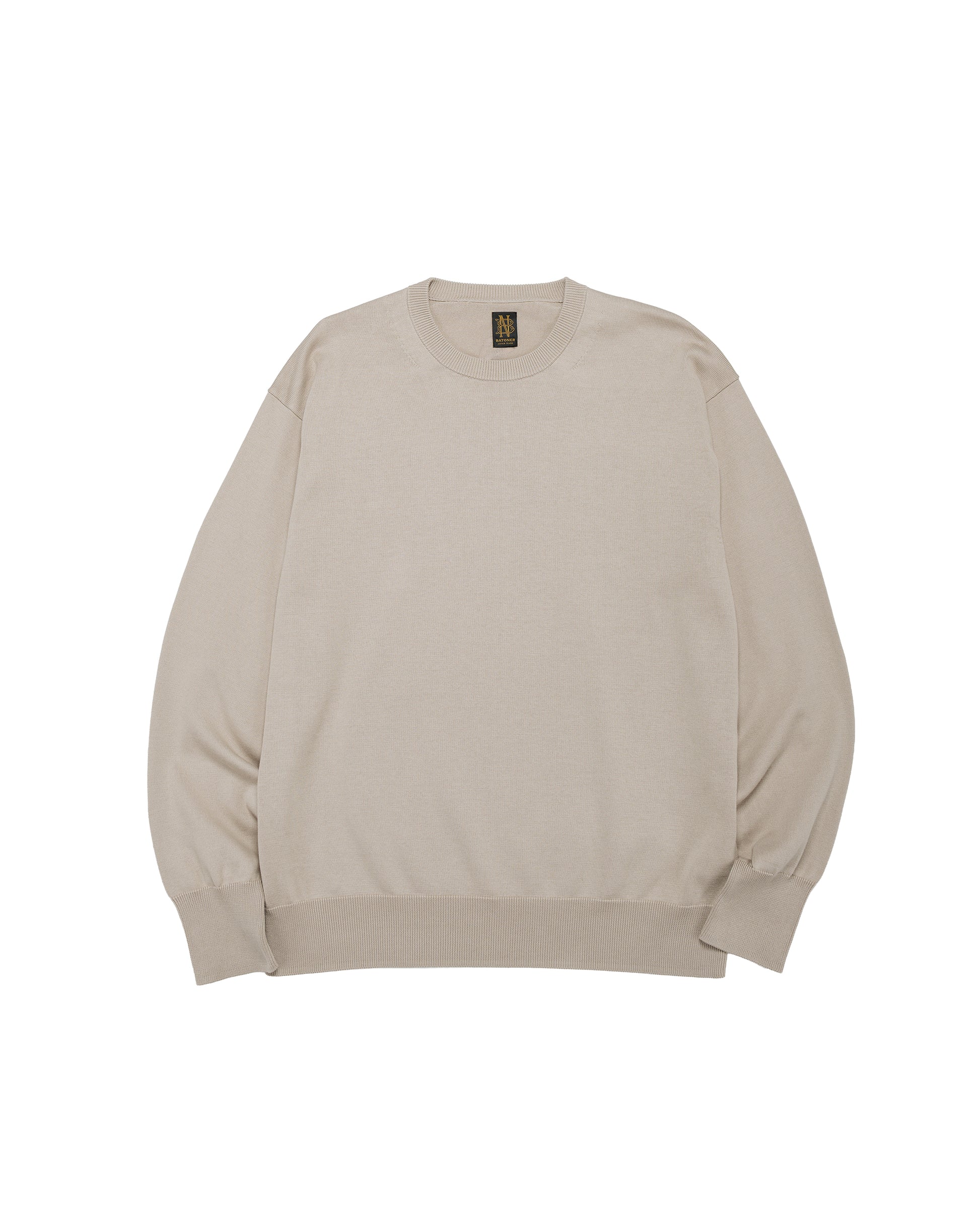 lost & found Batoner Batoner Caribbean Sea Island Cotton Crew Neck Greige