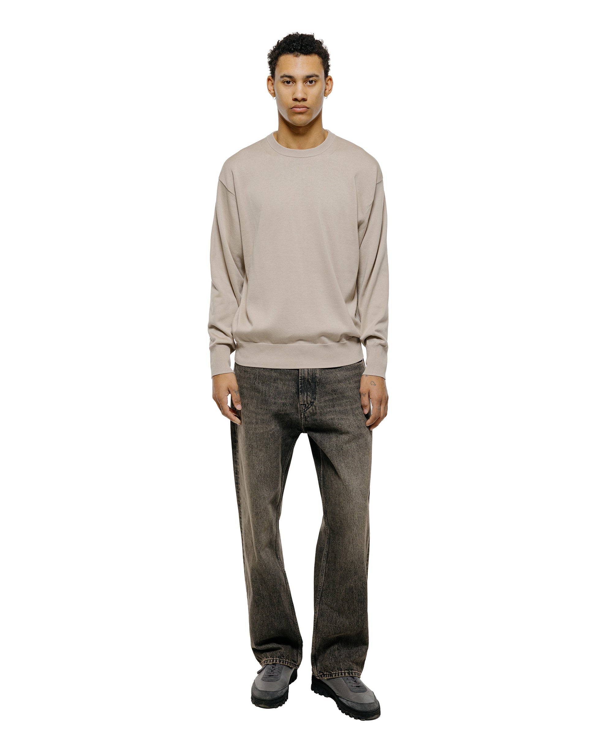 lost & found Batoner Batoner Caribbean Sea Island Cotton Crew Neck Greige