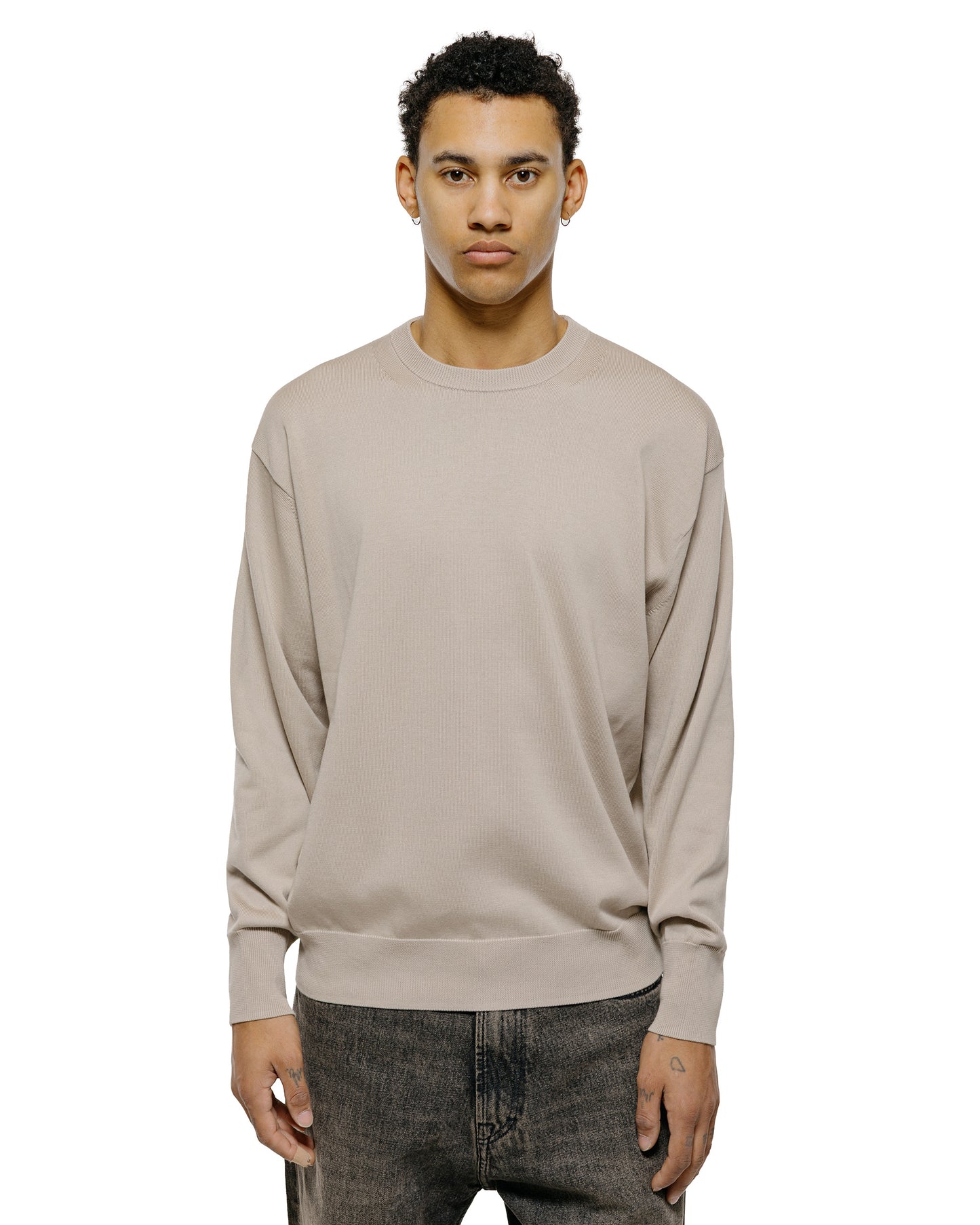 lost & found Batoner Batoner Caribbean Sea Island Cotton Crew Neck Greige