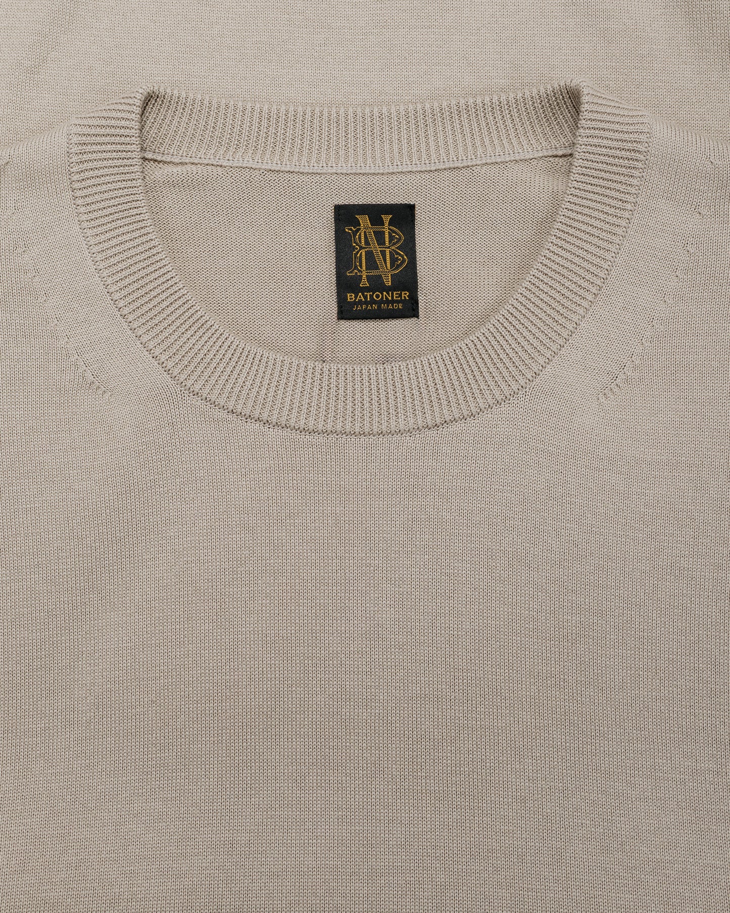 lost & found Batoner Batoner Caribbean Sea Island Cotton Crew Neck Greige