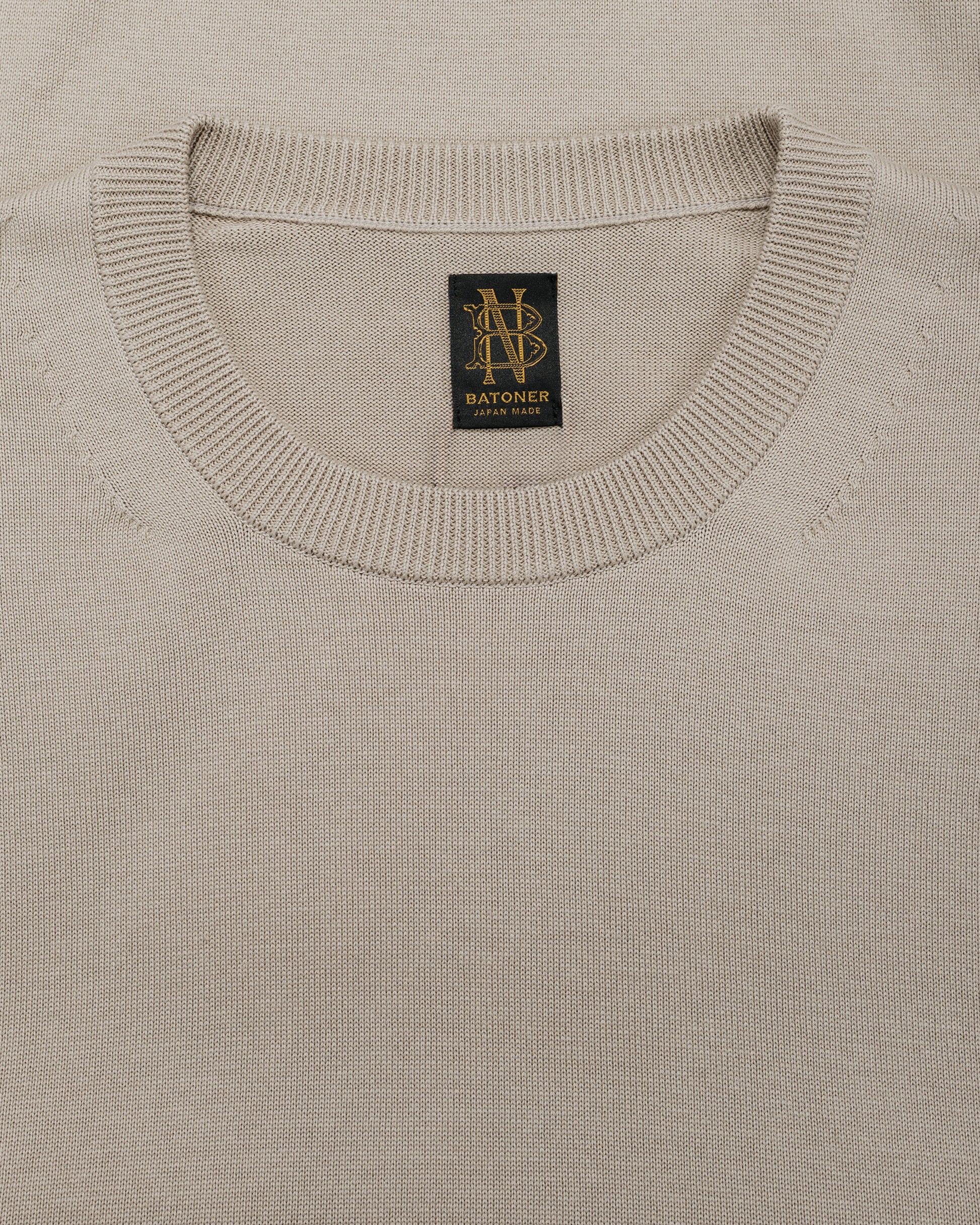 lost & found Batoner Batoner Caribbean Sea Island Cotton Crew Neck Greige