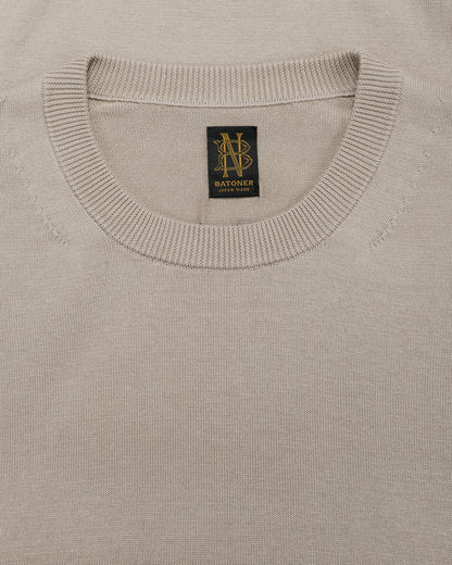 lost & found Batoner Batoner Caribbean Sea Island Cotton Crew Neck Greige