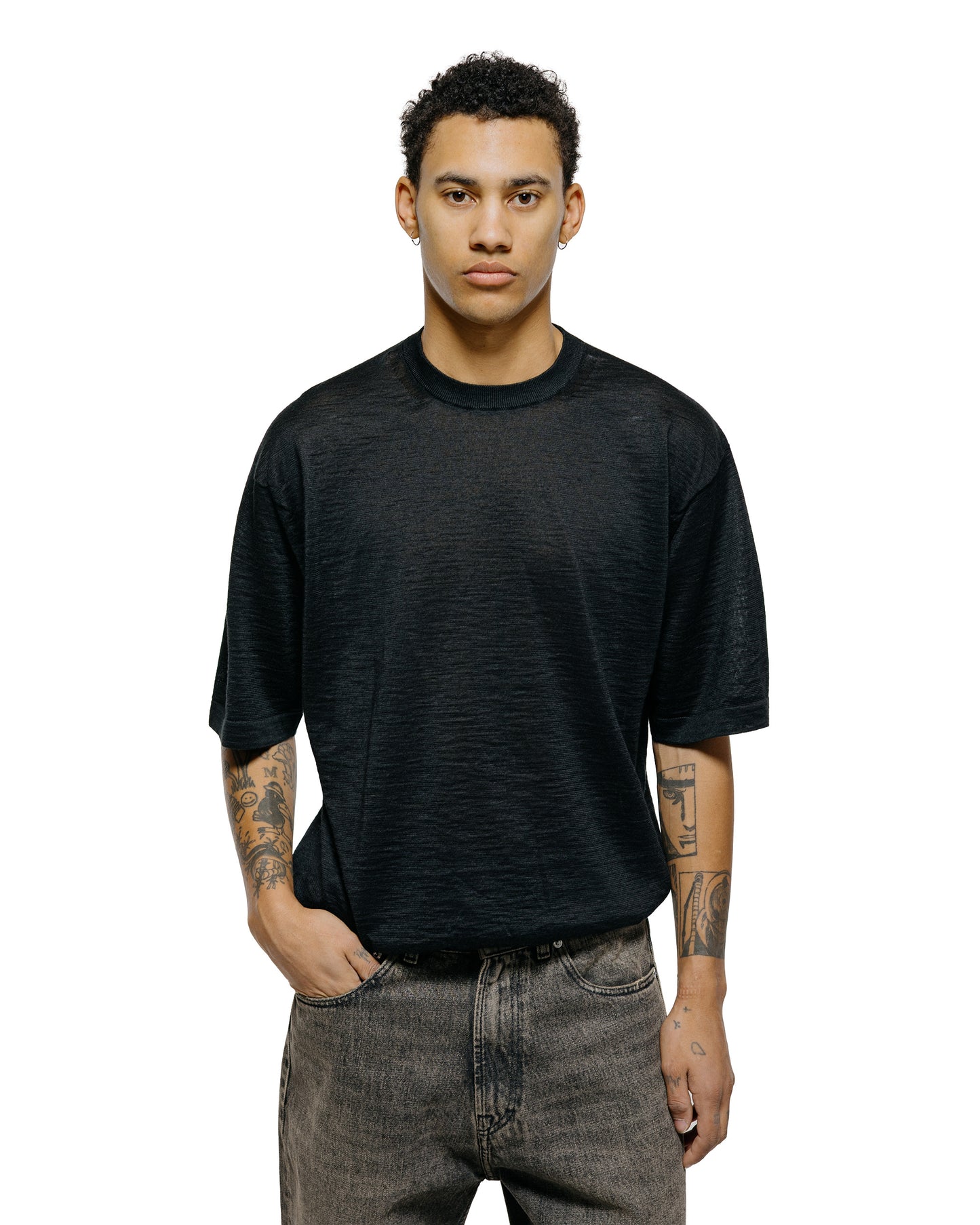 lost & found Batoner Batoner Choma Crew Neck S/S Black