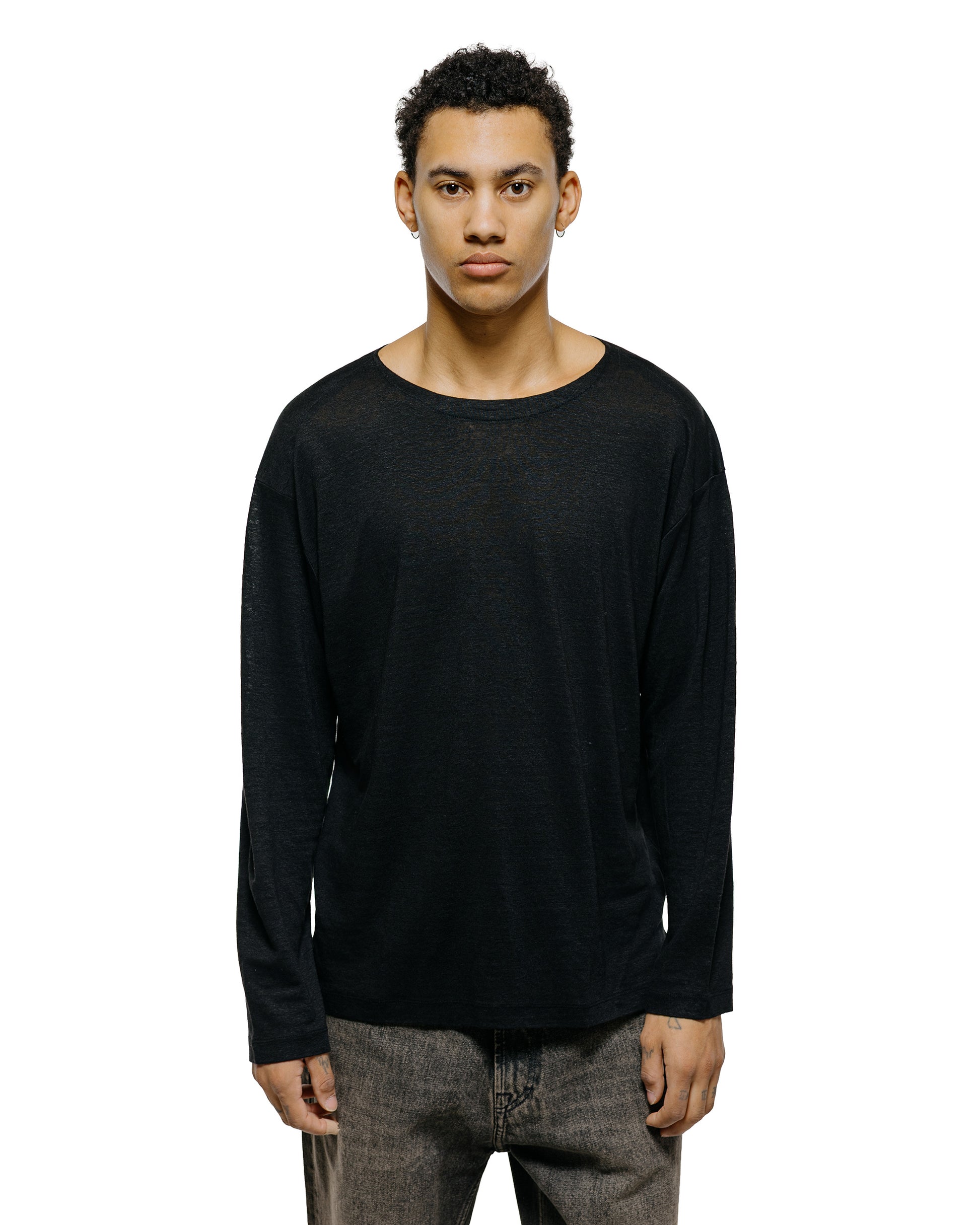 lost & found Batoner Batoner Normandy Linen Basque Shirt Black