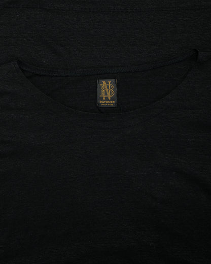 lost & found Batoner Batoner Normandy Linen Basque Shirt Black