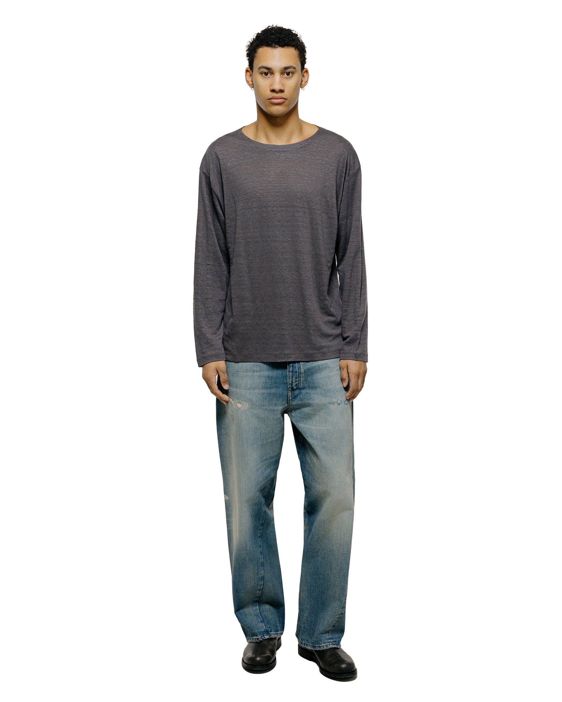 lost & found Batoner Batoner Normandy Linen Basque Shirt Gray