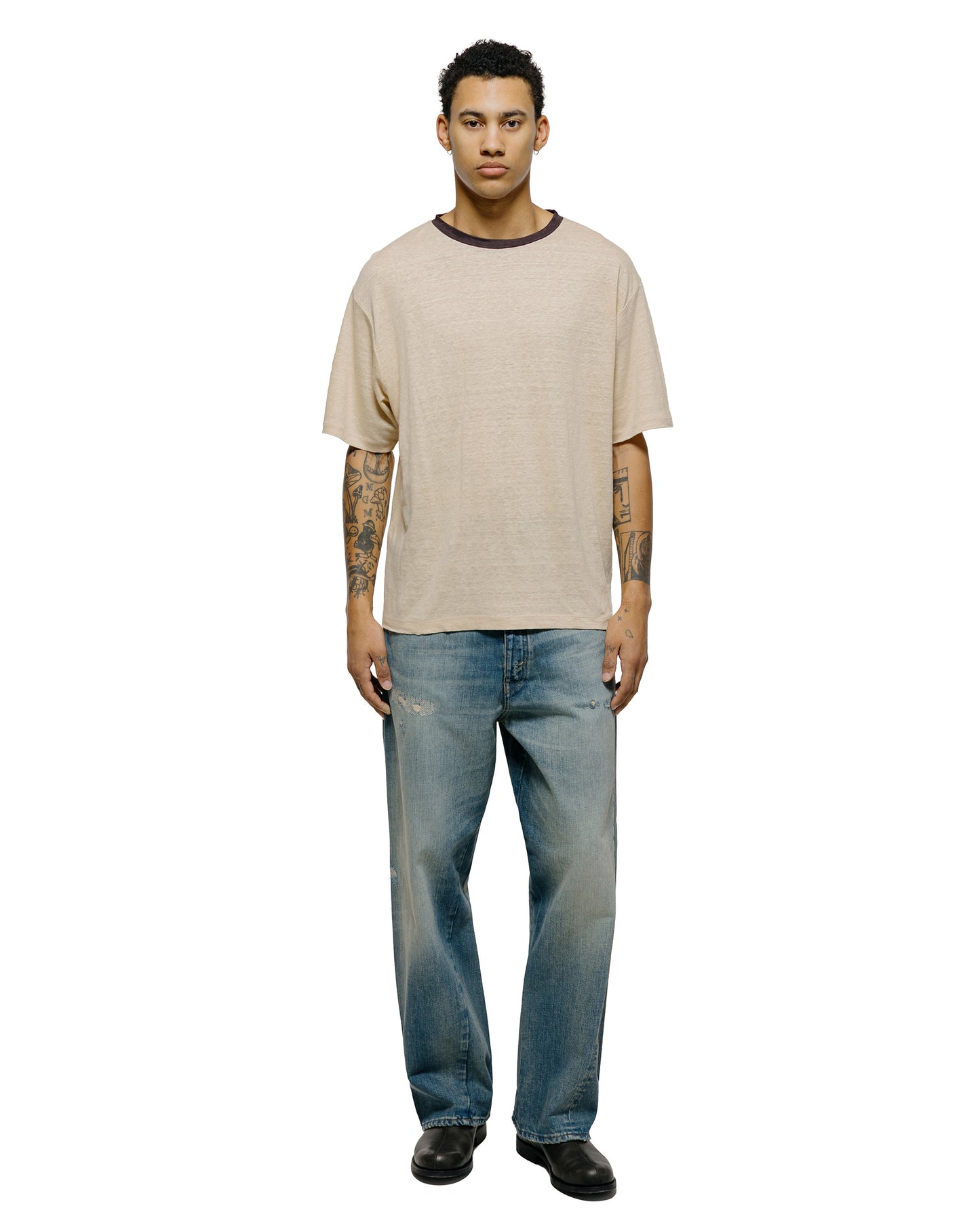 lost & found Batoner Batoner Normandy Linen T-Shirt Beige/Brown