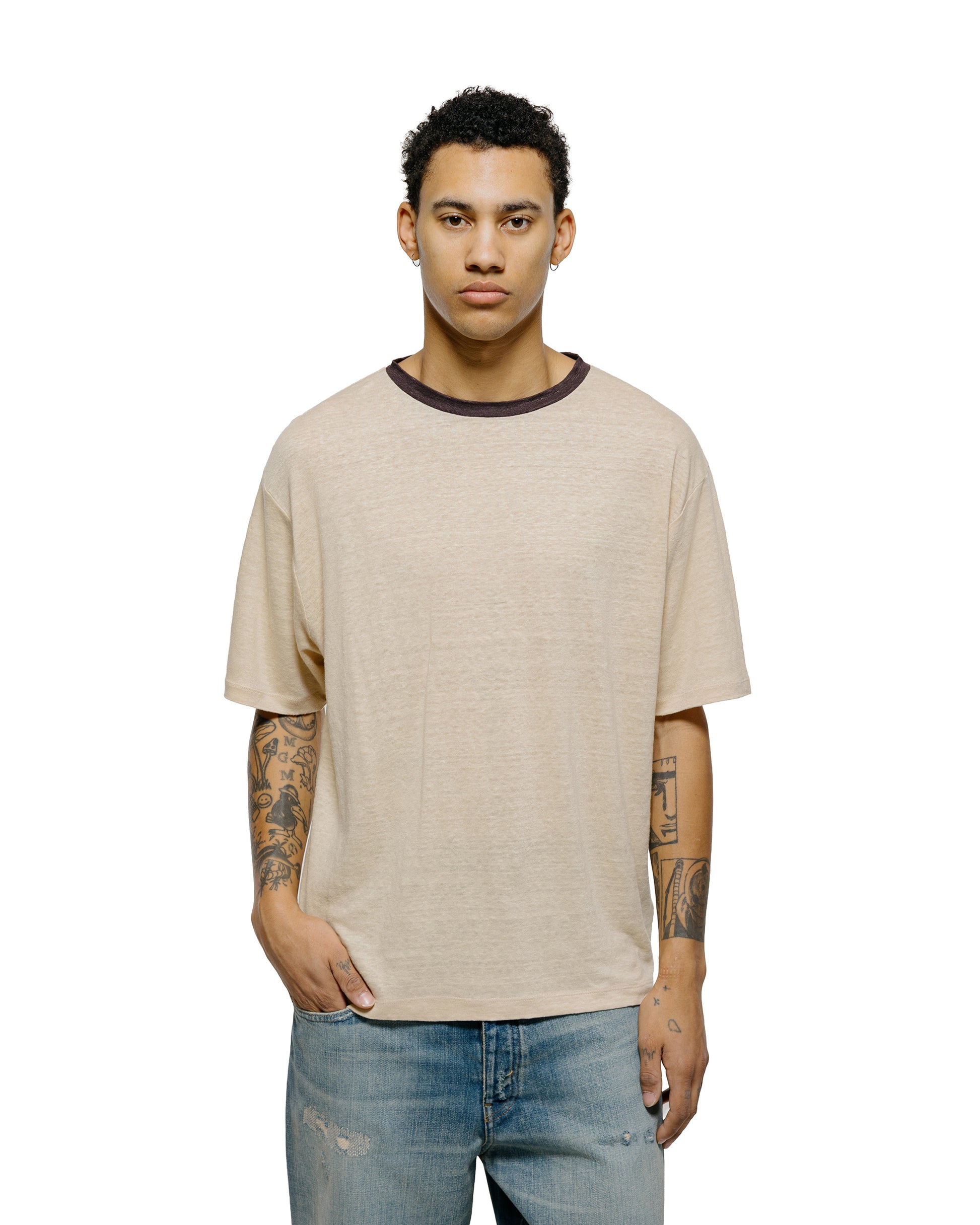 lost & found Batoner Batoner Normandy Linen T-Shirt Beige/Brown