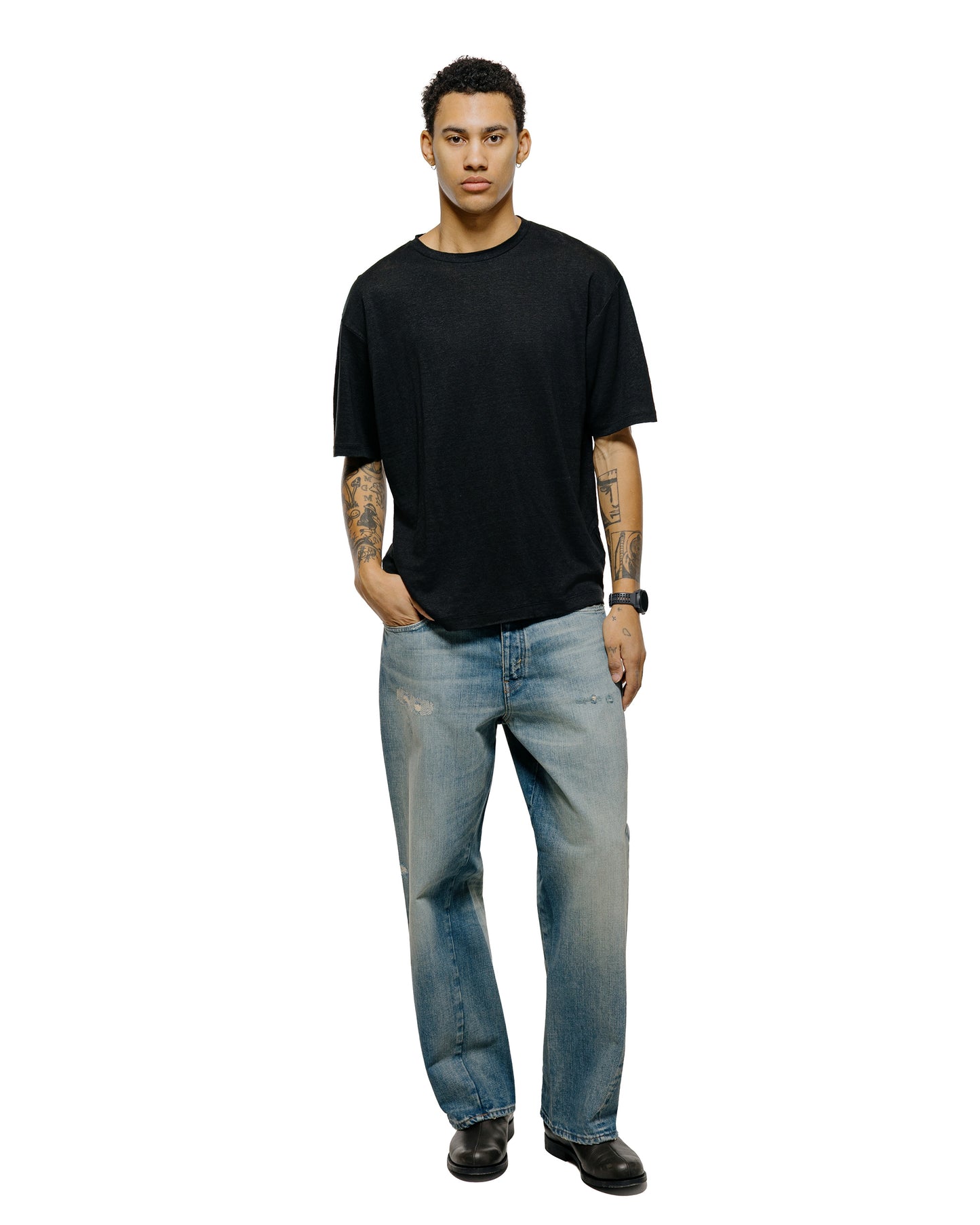 lost & found Batoner Batoner Normandy Linen T-Shirt Black