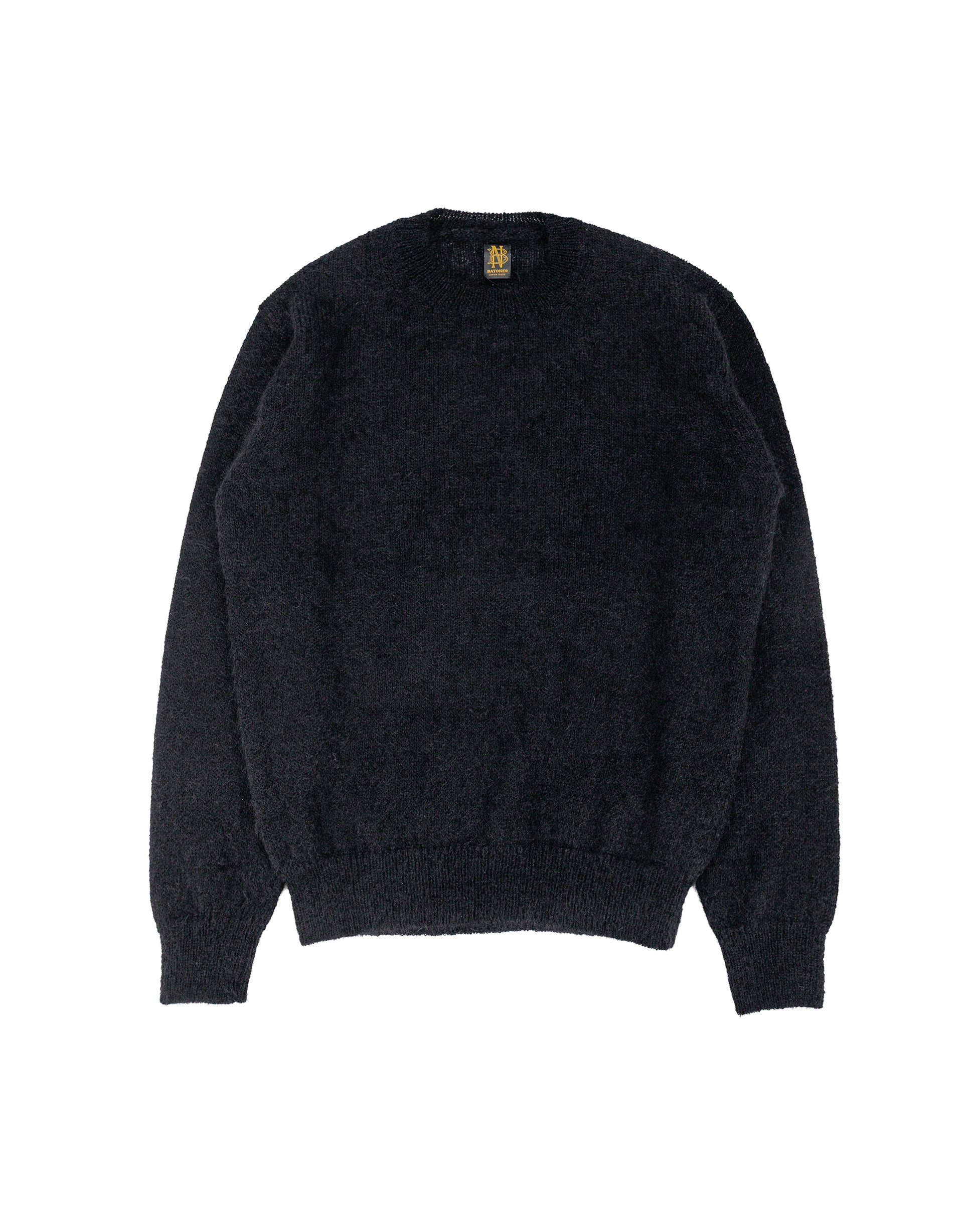 lost & found Batoner Batoner Pure Mohair Crew Neck Black
