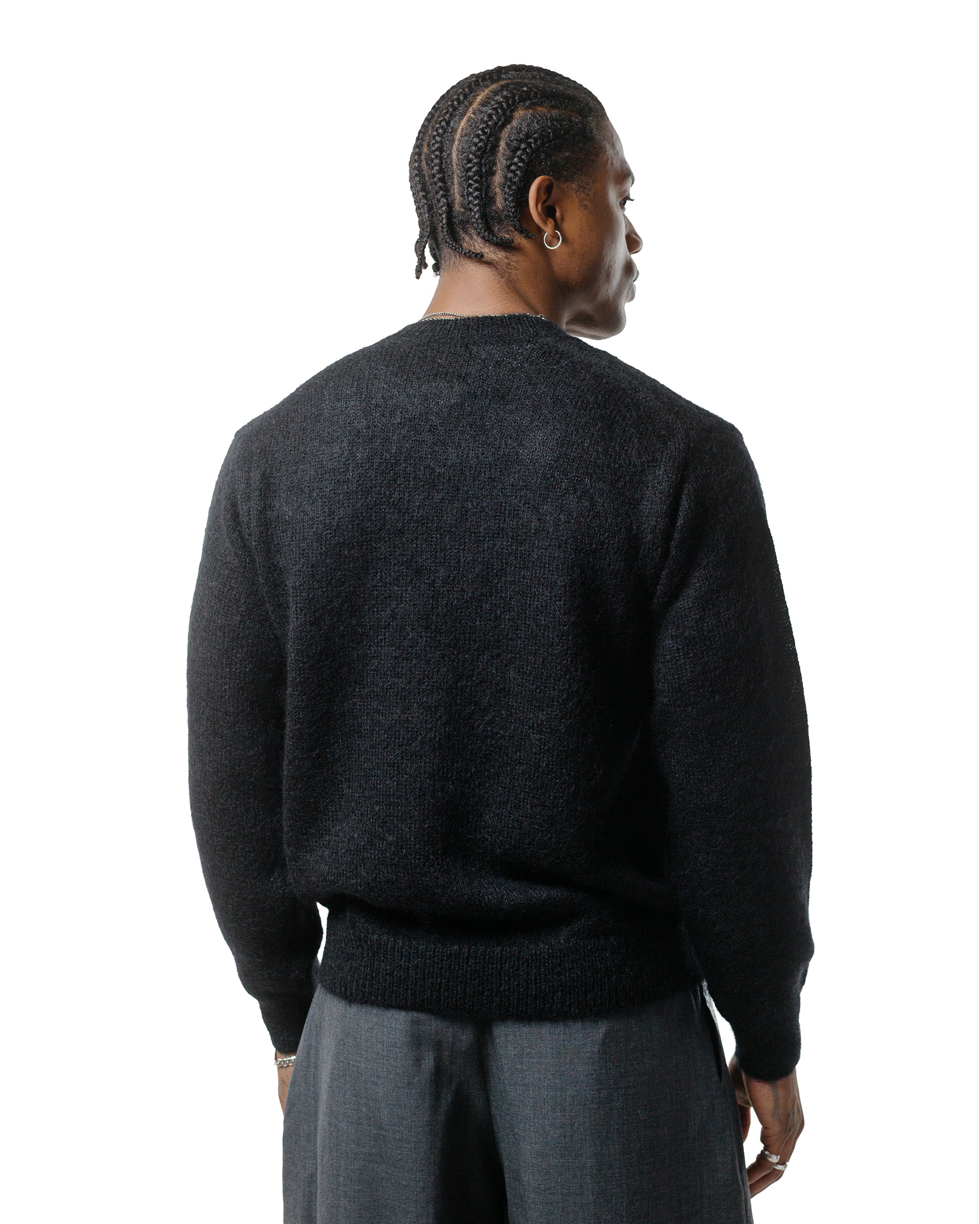 lost & found Batoner Batoner Pure Mohair Crew Neck Black