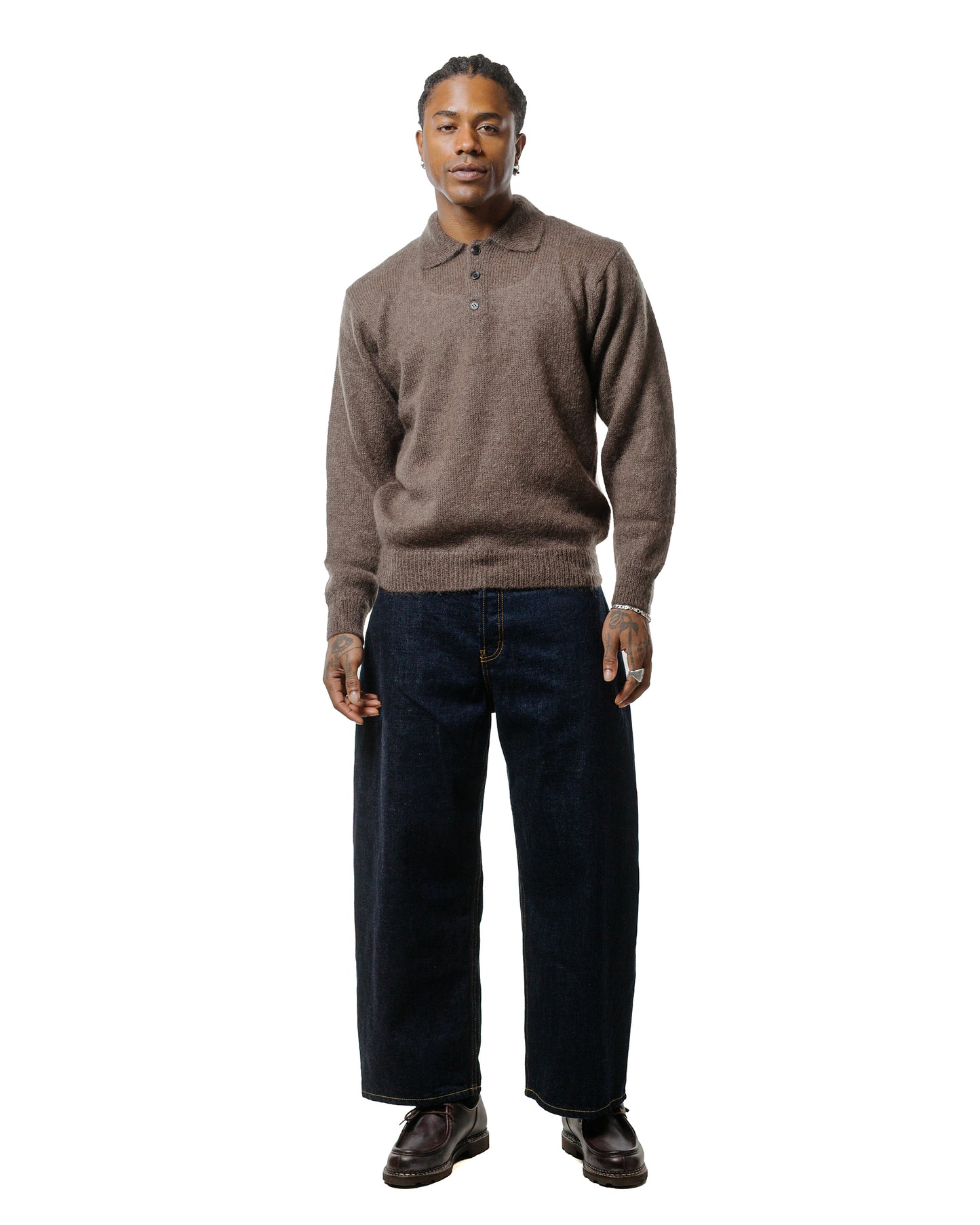 lost & found Batoner Batoner Pure Mohair Polo Olive