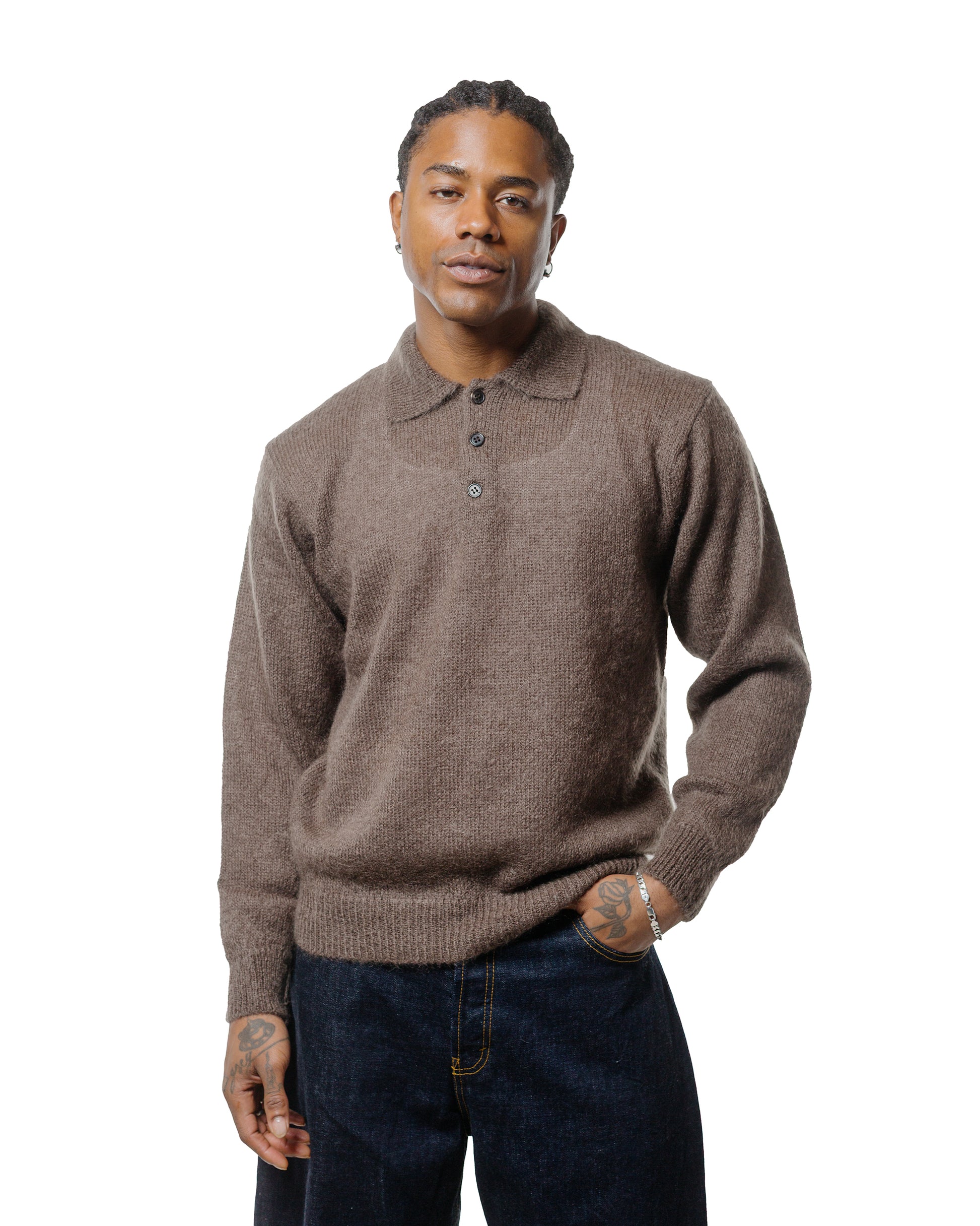 lost & found Batoner Batoner Pure Mohair Polo Olive