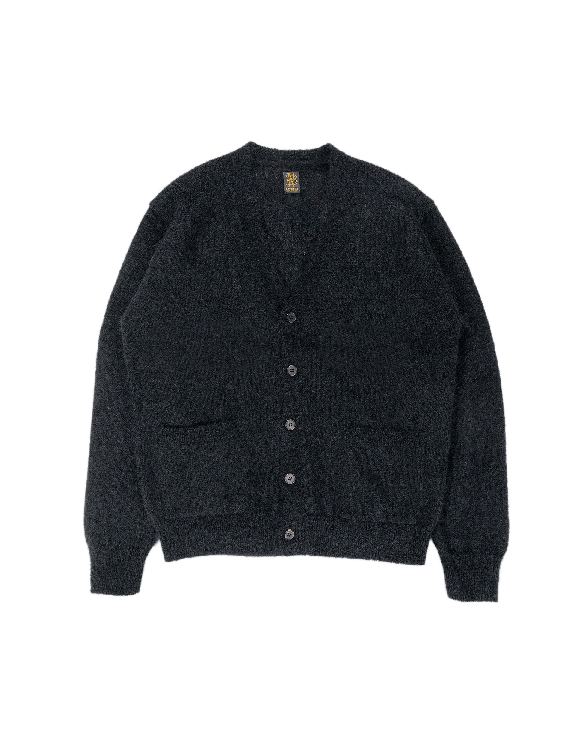 lost & found Batoner Batoner Pure Mohair V Cardigan Black
