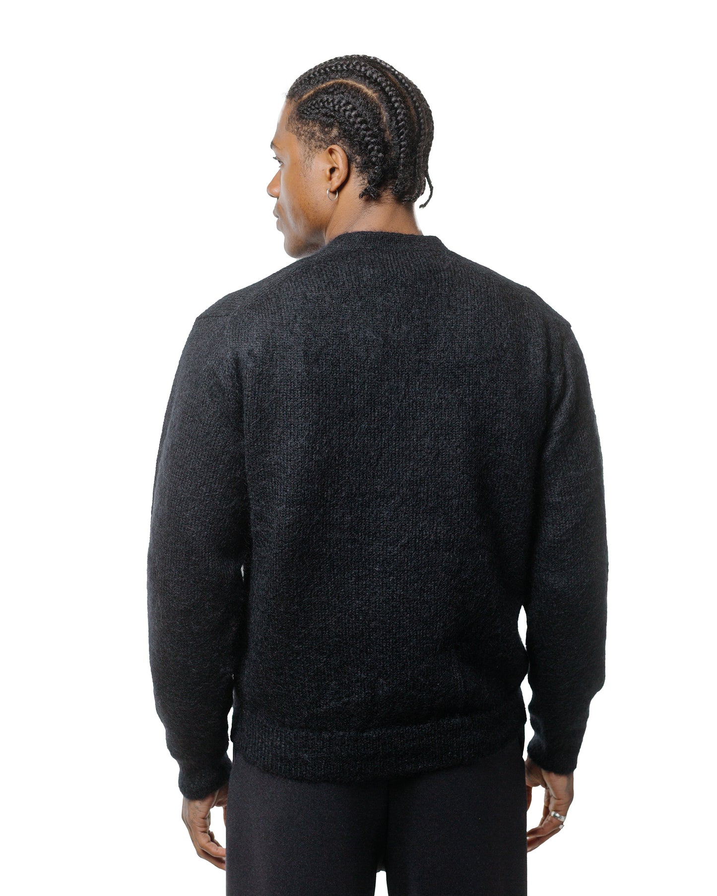 lost & found Batoner Batoner Pure Mohair V Cardigan Black