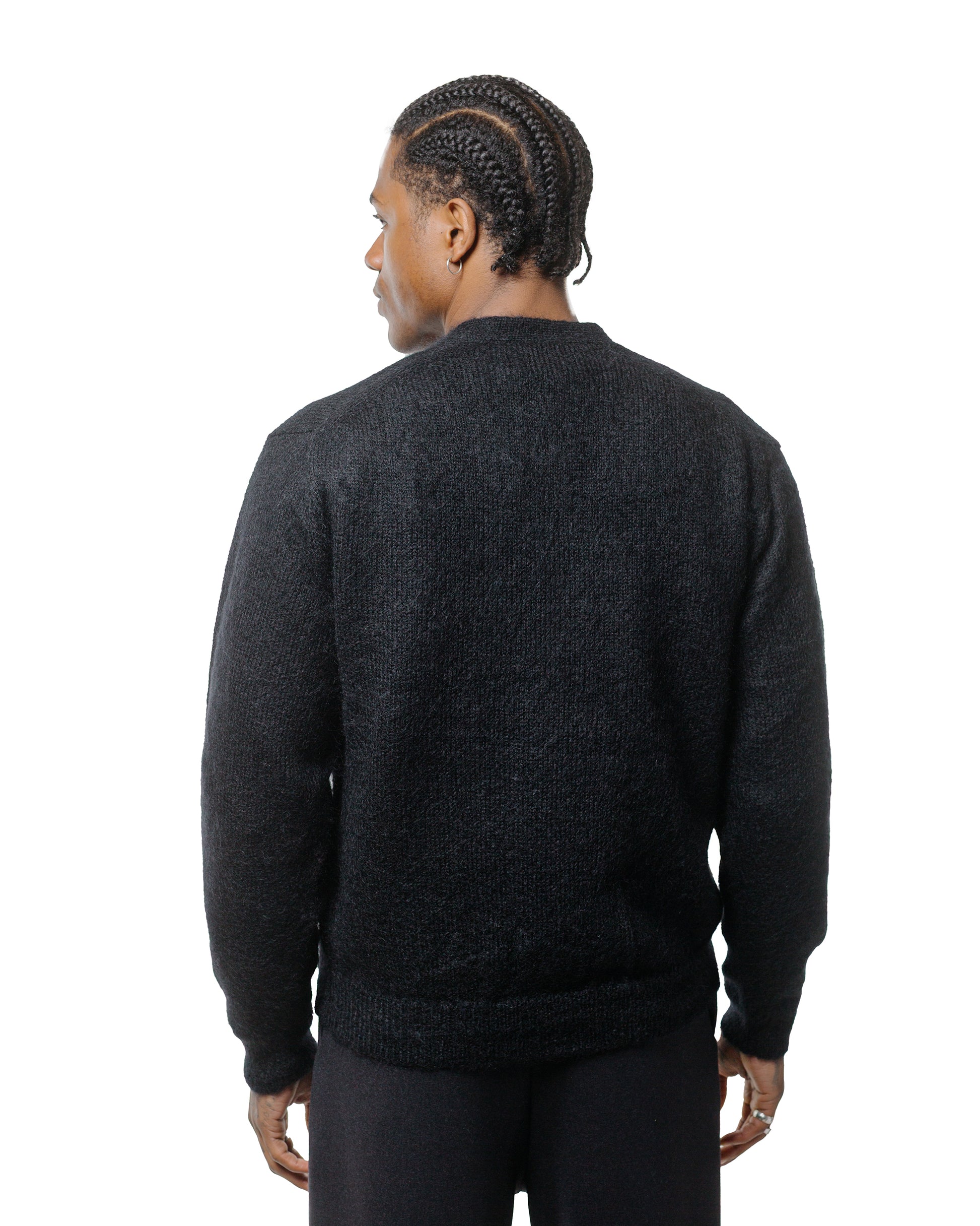 lost & found Batoner Batoner Pure Mohair V Cardigan Black